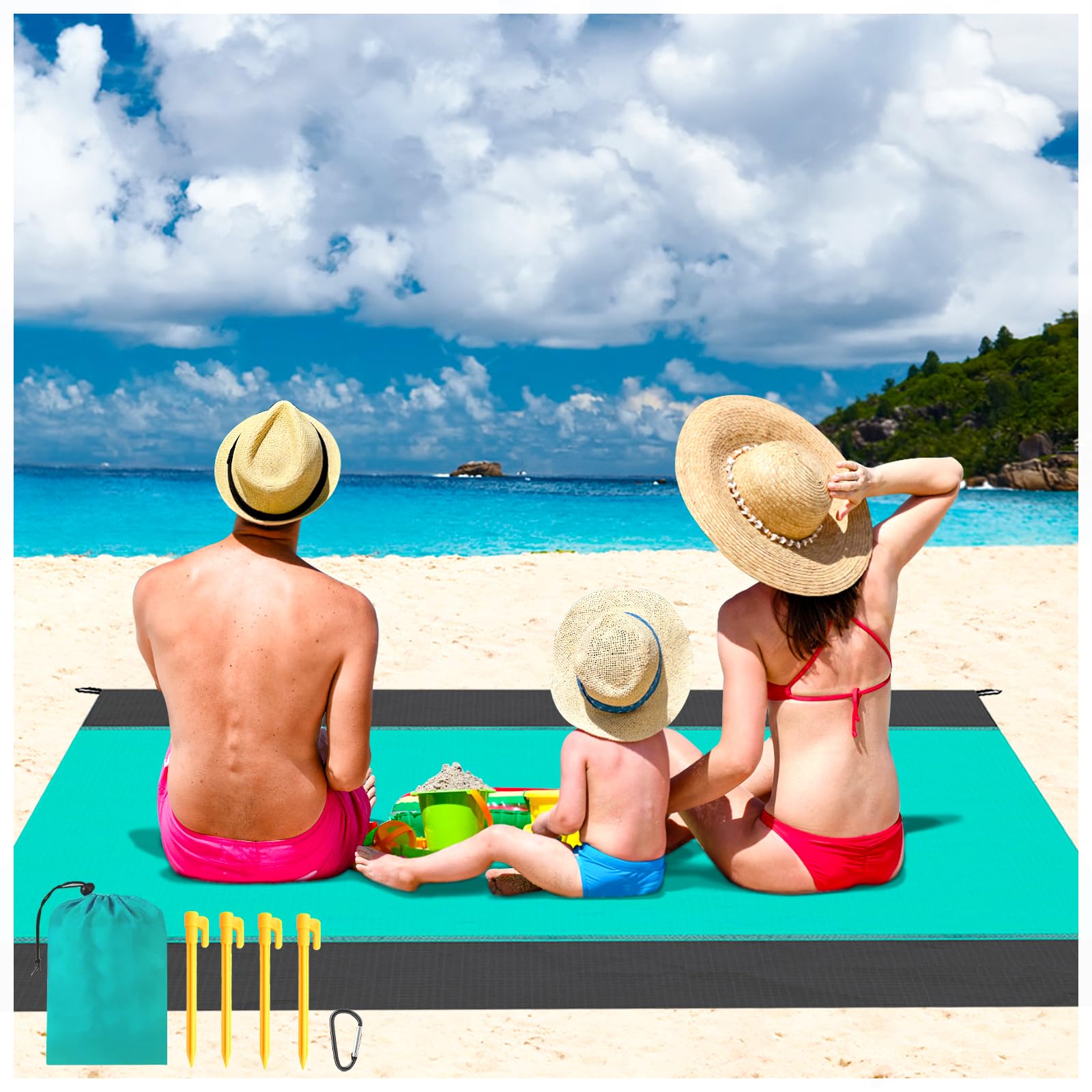 Coperta Picnic Impermeabile 200x200cm HW Casa - Leggera E Pieghevole Per Outdoor - Foto 2