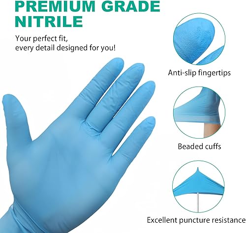 Miniatura 4 de Guantes de nitrilo Leone para examen de grado dental 4.0G, textura sin látex, guantes de grado profesional