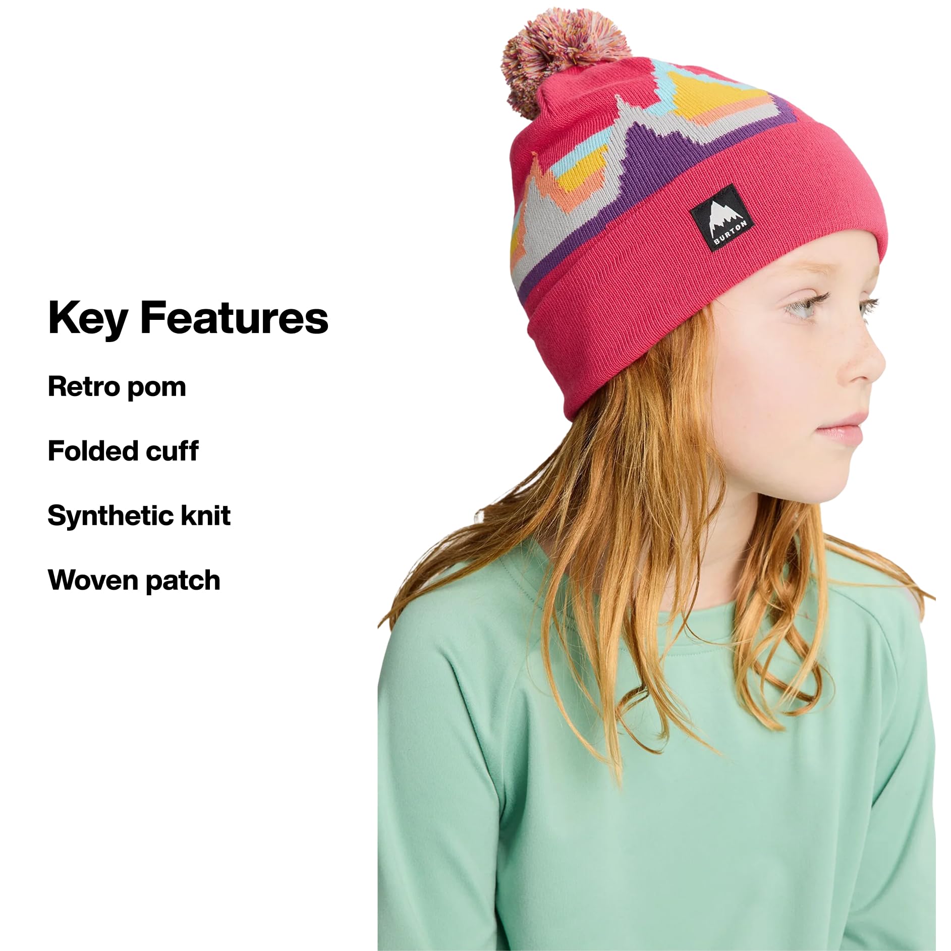 Burton Berretto con pompon Echo Lake riciclato per bambini