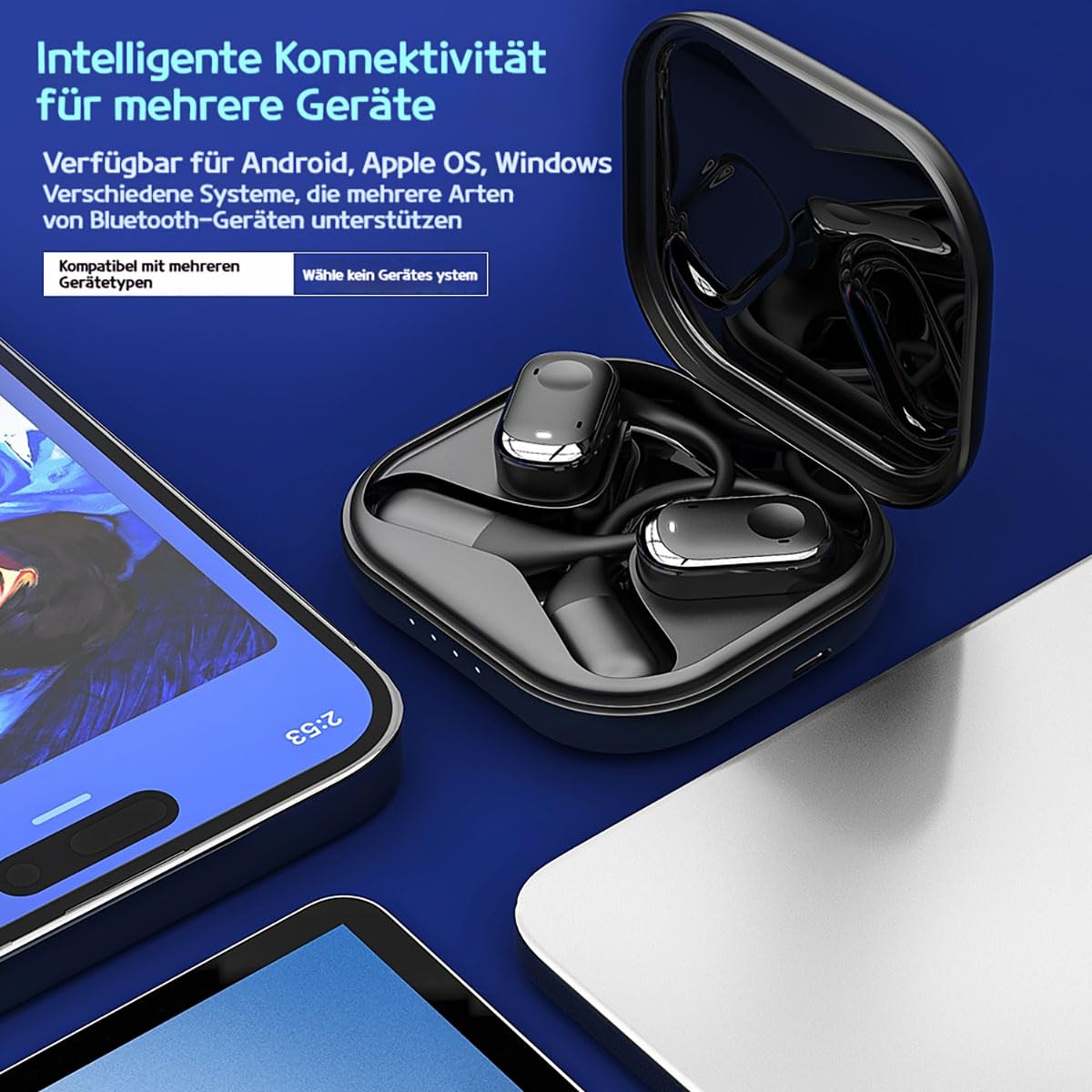 NovaLingo Écouteurs intra-auriculaires 3 en 1 avec traduction en temps réel, traduction vocale et réduction du bruit Bluetooth pour les voyages et les affaires (Noir)