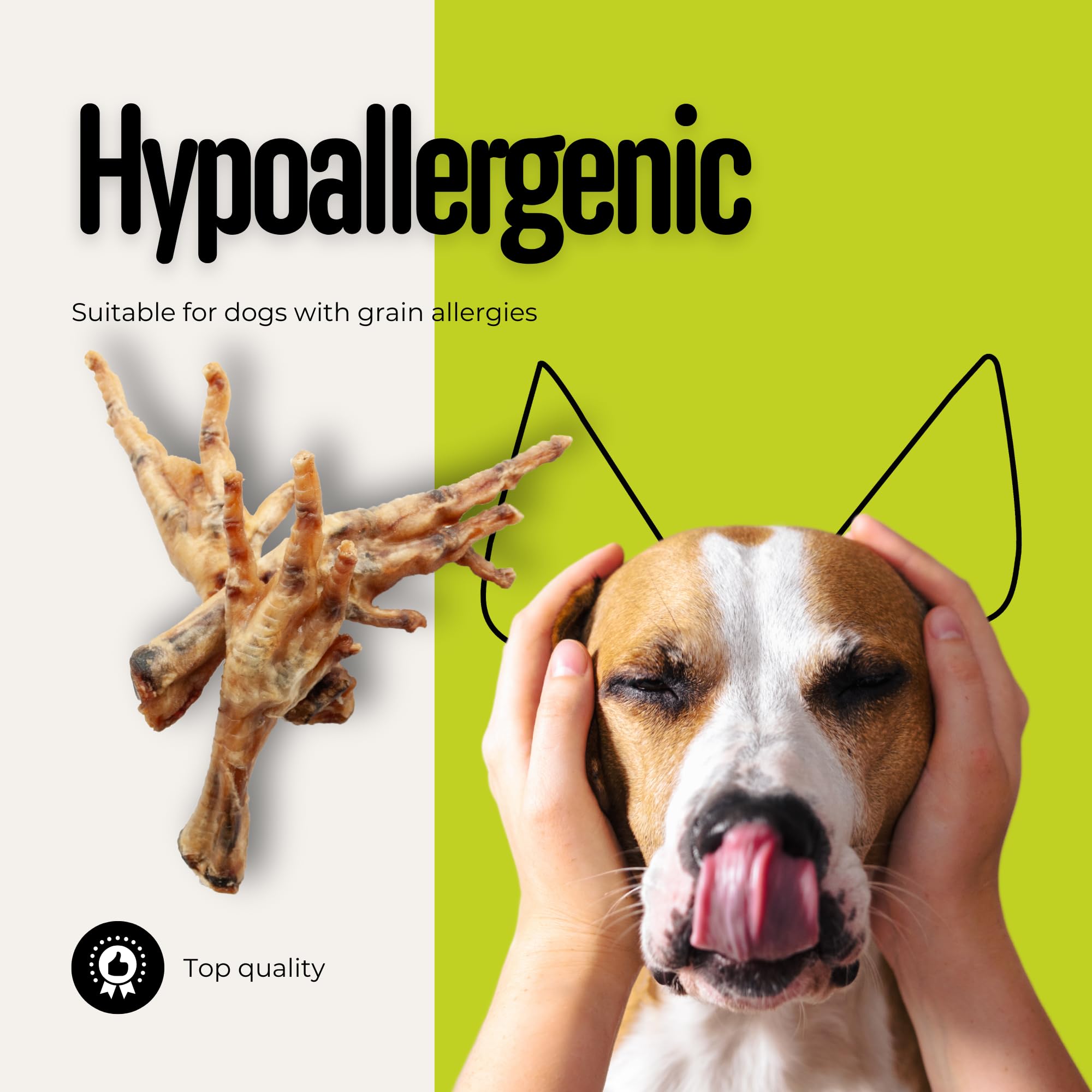 Pattes de poulet - Friandise pour chien - 100 % naturel, un seul ingrédient - Article à mâcher croustillant - Sans céréales - Riche en protéines et glucosamine - Snack sain - Fabriqué en Europe - 1 kg