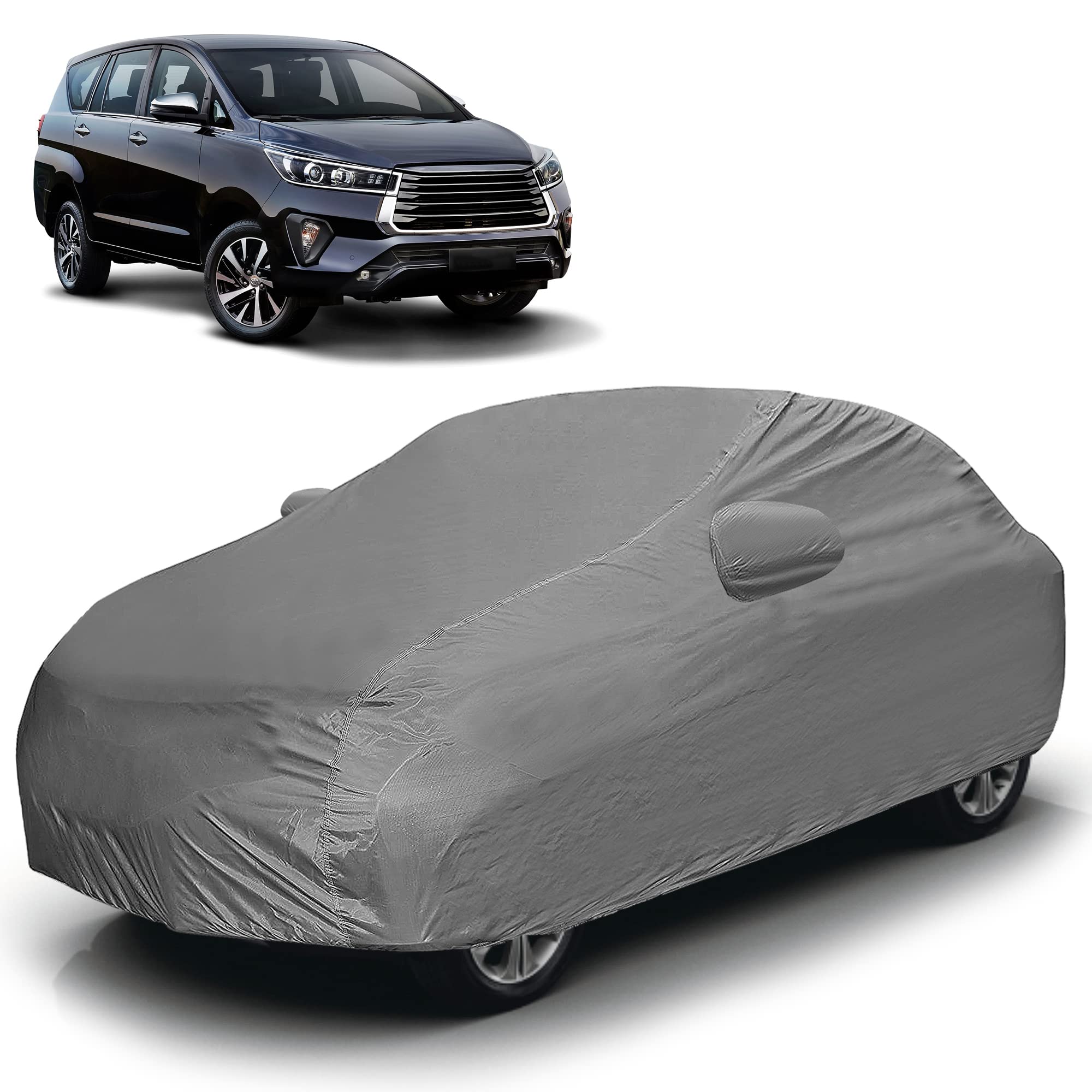 AutoGuys Car Cover Waterproof PM-I for Toyota Innova Crysta [Year 2016 Onwards] - Innova Crysta Car Cover Dust & UV Protection Innova Crysta Car Body Cover with Mirror Pocket Soft Cotton Lining