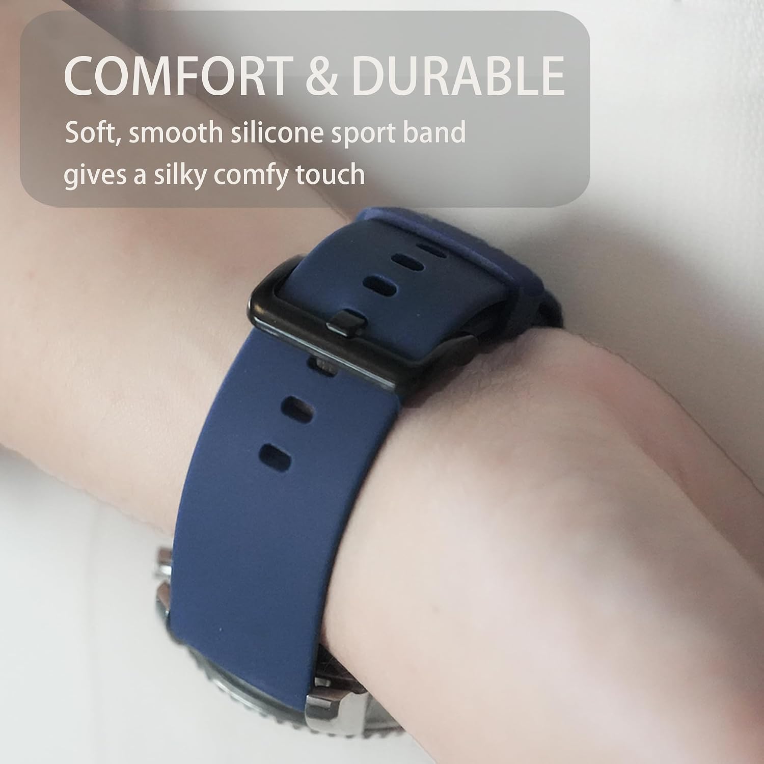 Lamshaw Compatible for Amazfit Helio Bands, Quick Release Silicone Replacement Soft Band Wristbands Straps with Stainless Steel Buckle Compatible for Amazfit Helio Fitness Tracker Wristband