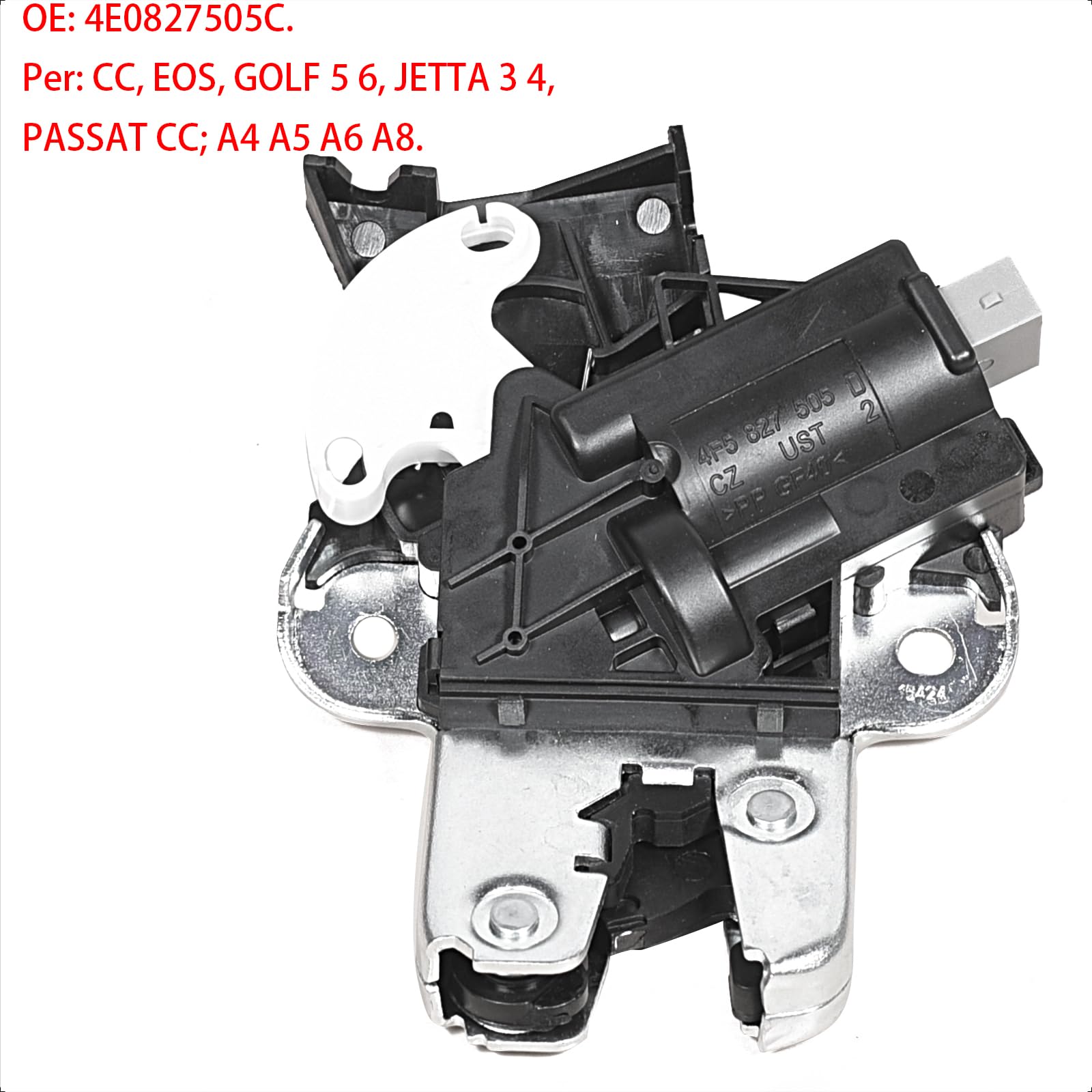 Serratura Bagagliaio Posteriore 4F5827505D 4E0827505C per Audi A4 A5 A6 A8, VW Passat Golf Jetta CC EOS, Compatibile con 4F5827505A 4F5827505B, Kofferraum-Schloss Motore