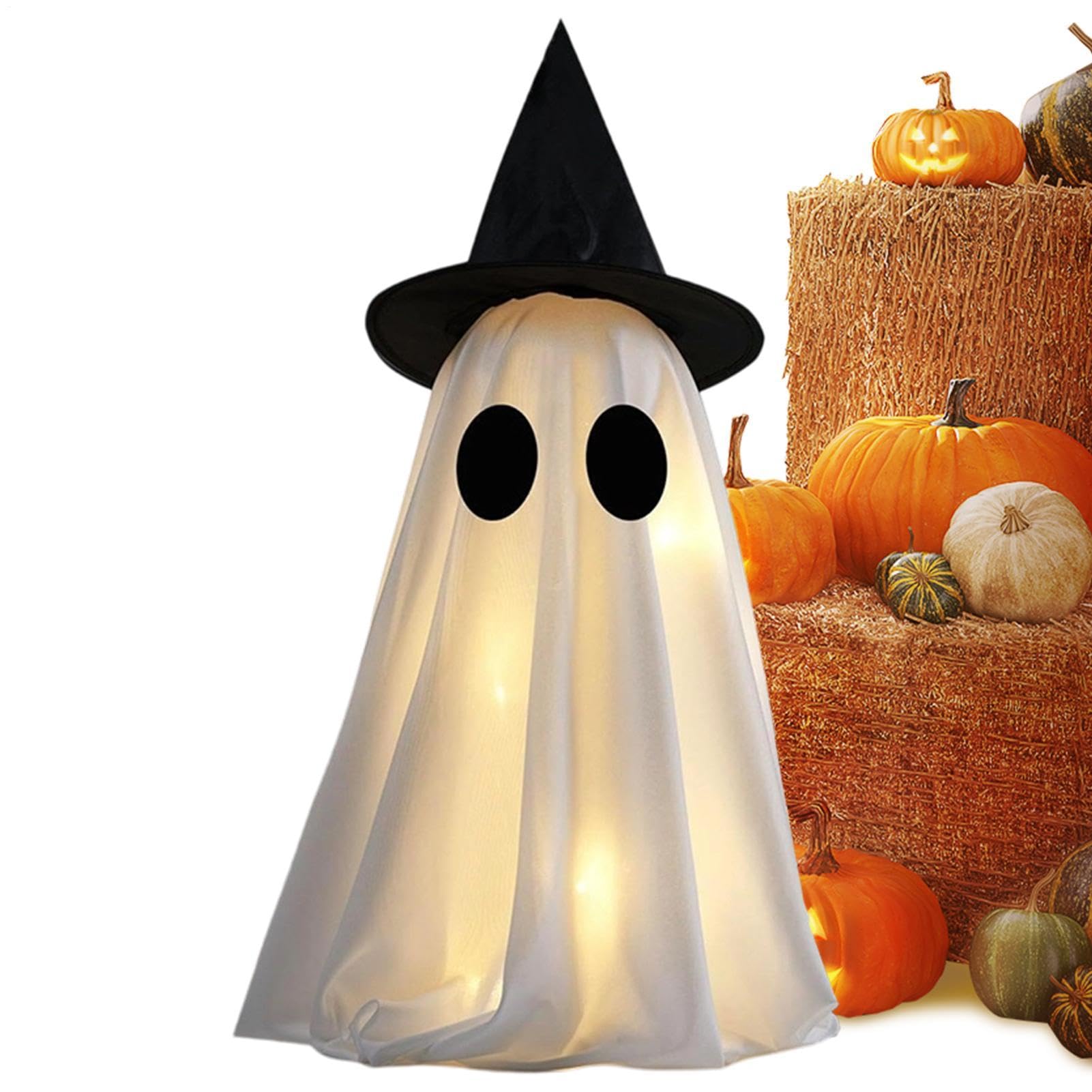 Decorazione Fantasmi Luminosi Halloween Insegna Luminosa Spettrale con | Decorazioni Da Esterno Halloween per Interno Giardino Portico Ingresso Casa Ufficio Balcone Patio