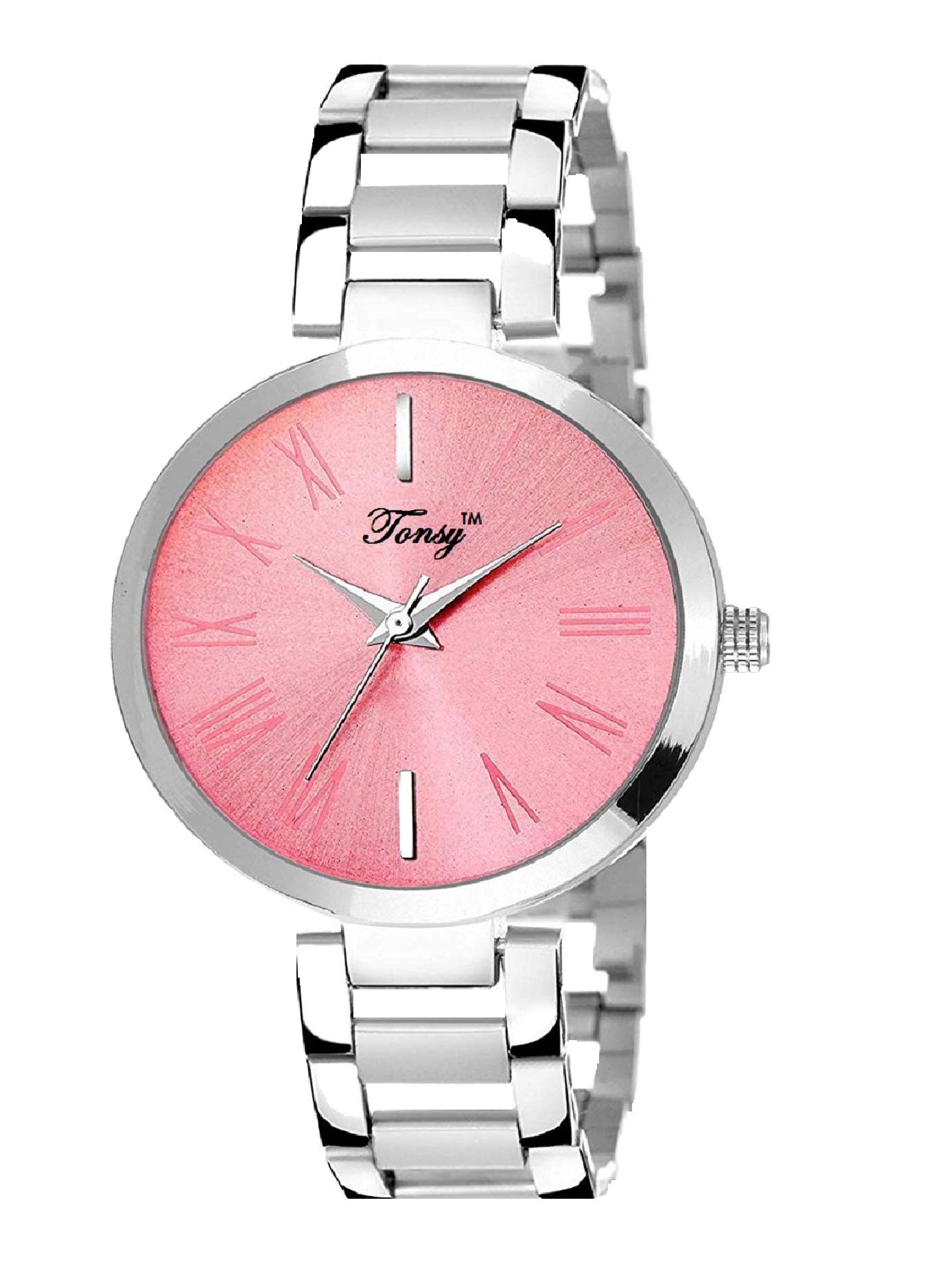 TONSY Watch for Girls Analog Pink Dial Stainless Steel Ladies Wrist Watch for Women (B07KYYC8NQ) Amazon Price History, Amazon Price Tracker