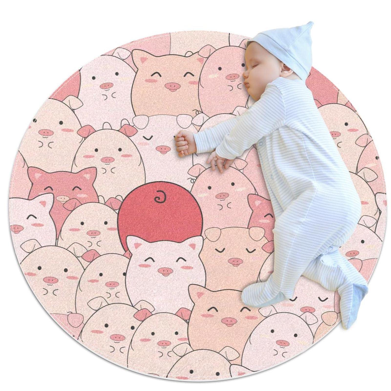 Tapis motif cochons mignons pour égayer la salle de jeux et la buanderie familiale