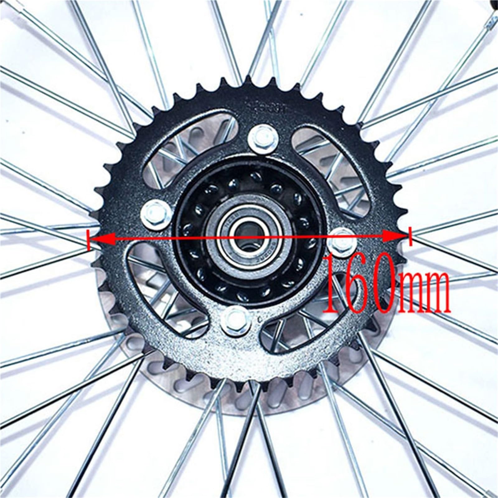 Radnabe Passend für KLX. Passend für CRF vorne und hinten. 1,60–17 Zoll Felgen, Aluminiumlegierungsrad mit Kettenrad-Scheibenbremse(Silver 15mm A)