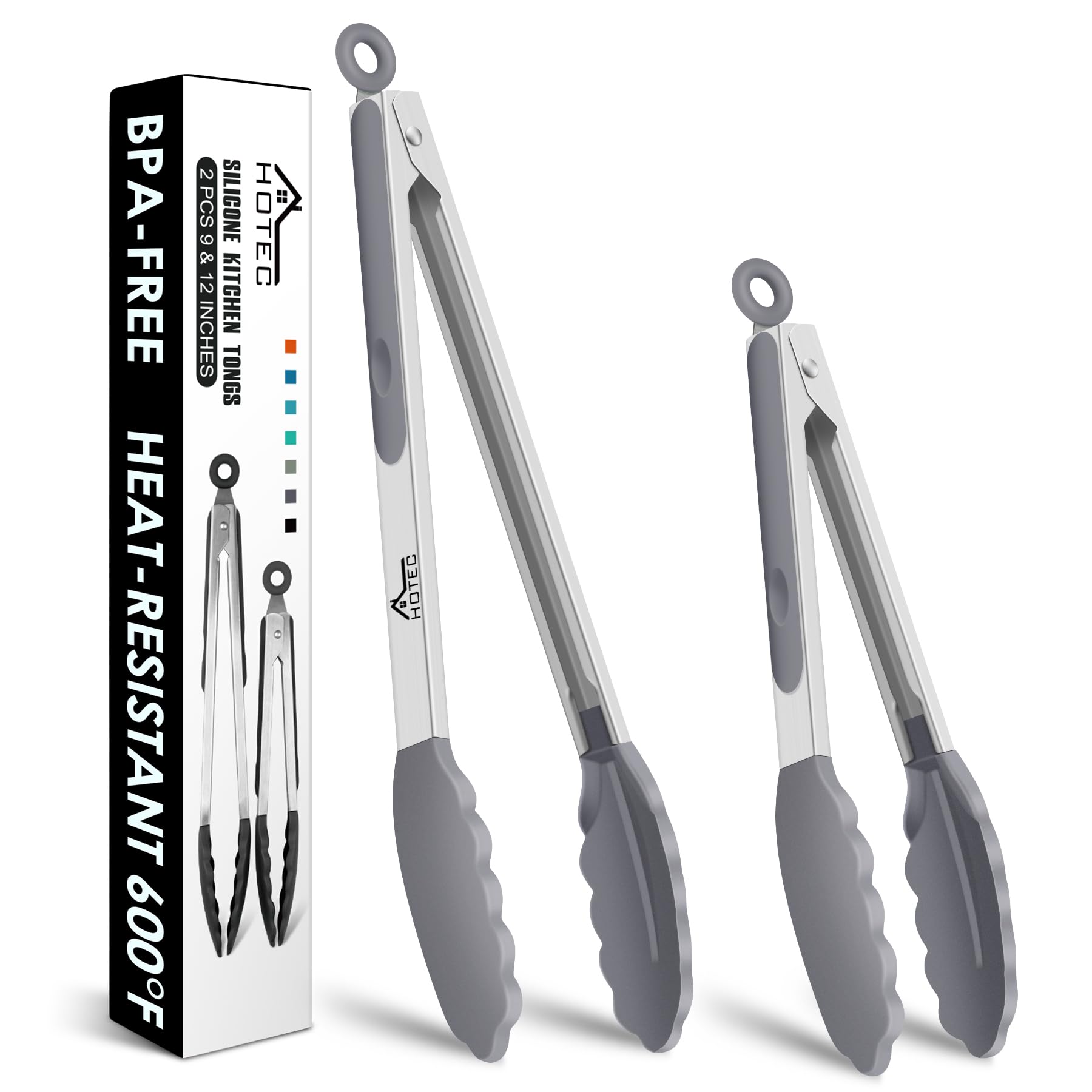 Stainless Steel Yakiniku Tongs Pair with Silicone Tips
