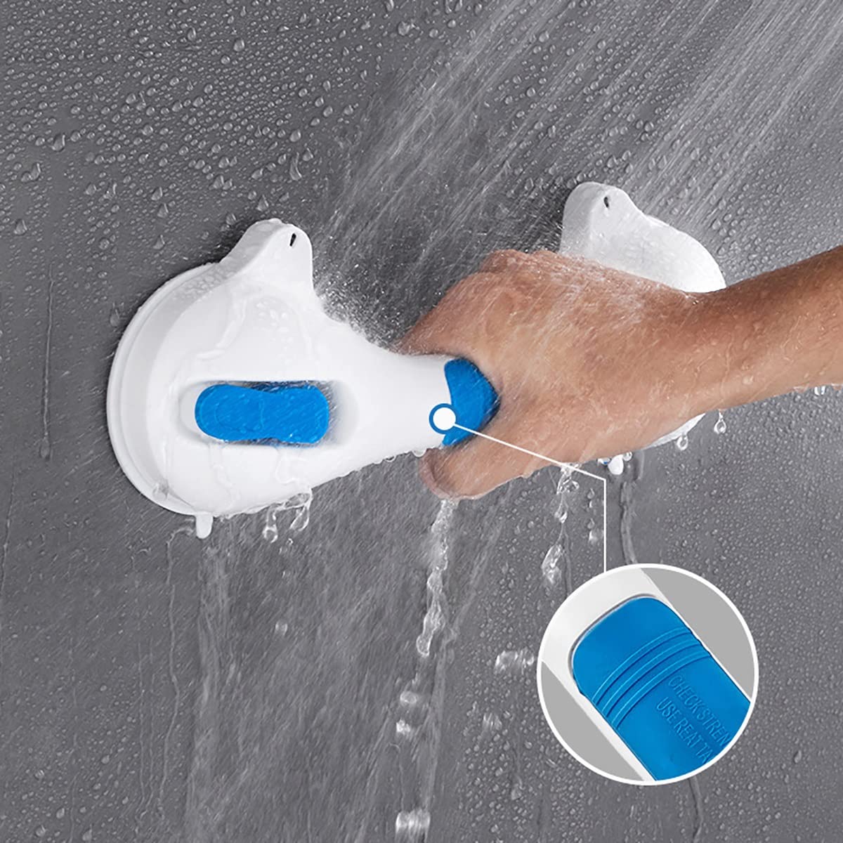 Barras de Agarre con Ventosa, manija de Seguridad for el baño, manija de la Puerta del baño en el baño del hogar, manija Antideslizante for Personas Mayores sin barreras (Size : L)