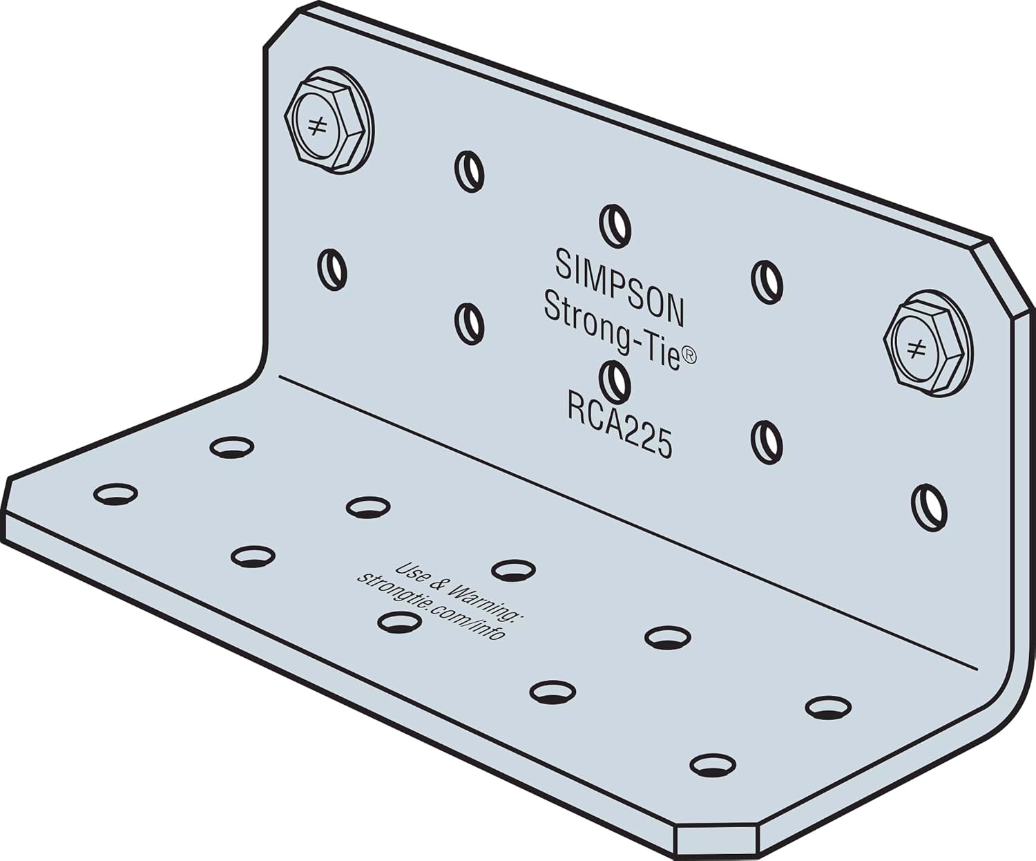 Simpson Strong-Tie RCA225/54-R90 RCA 2 in. x 2 in. x 5 in. 16-Gauge Galvanized Rigid Connector Angle (90-Qty)