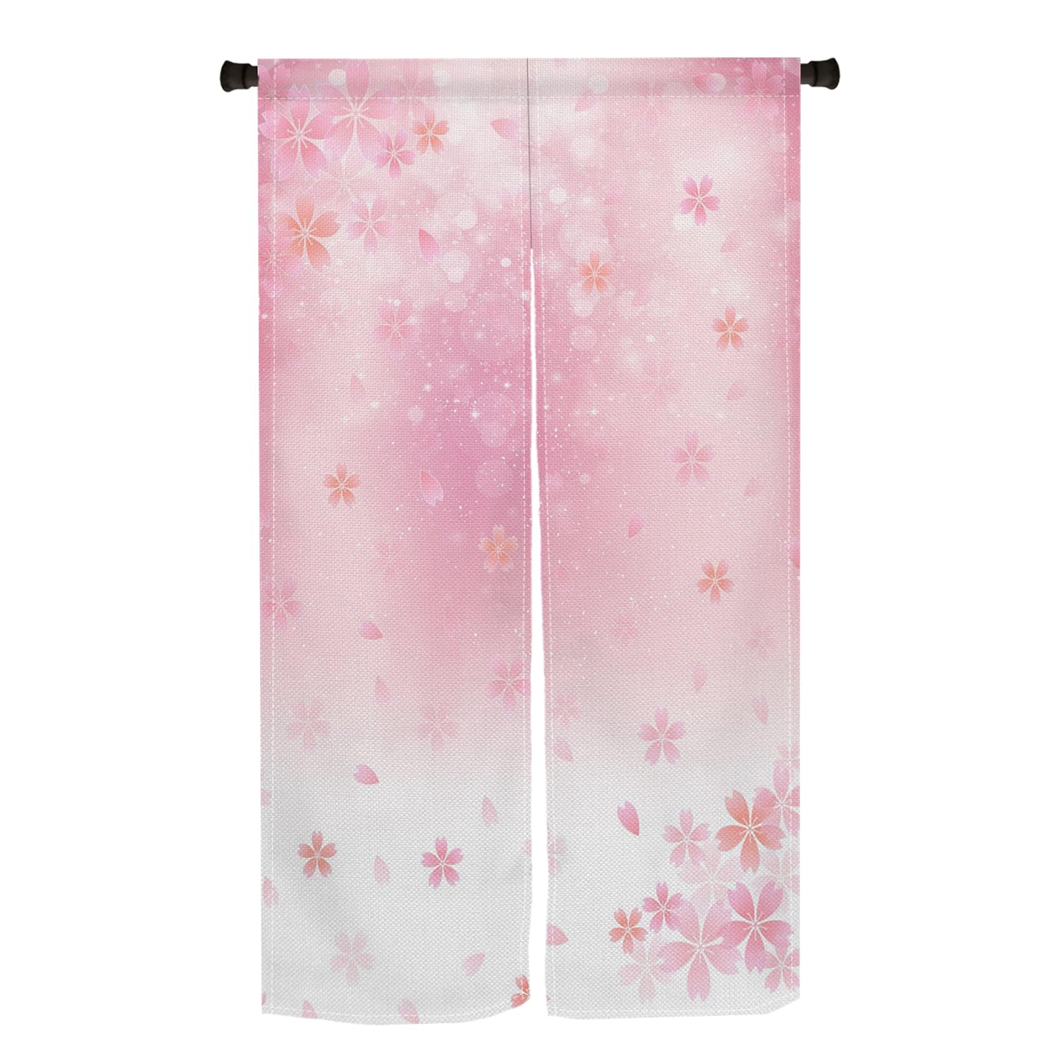 Amazon｜Qinunipoto 暖簾 玉ボケ 桜の花 ピンク色 花柄 和風 のれん