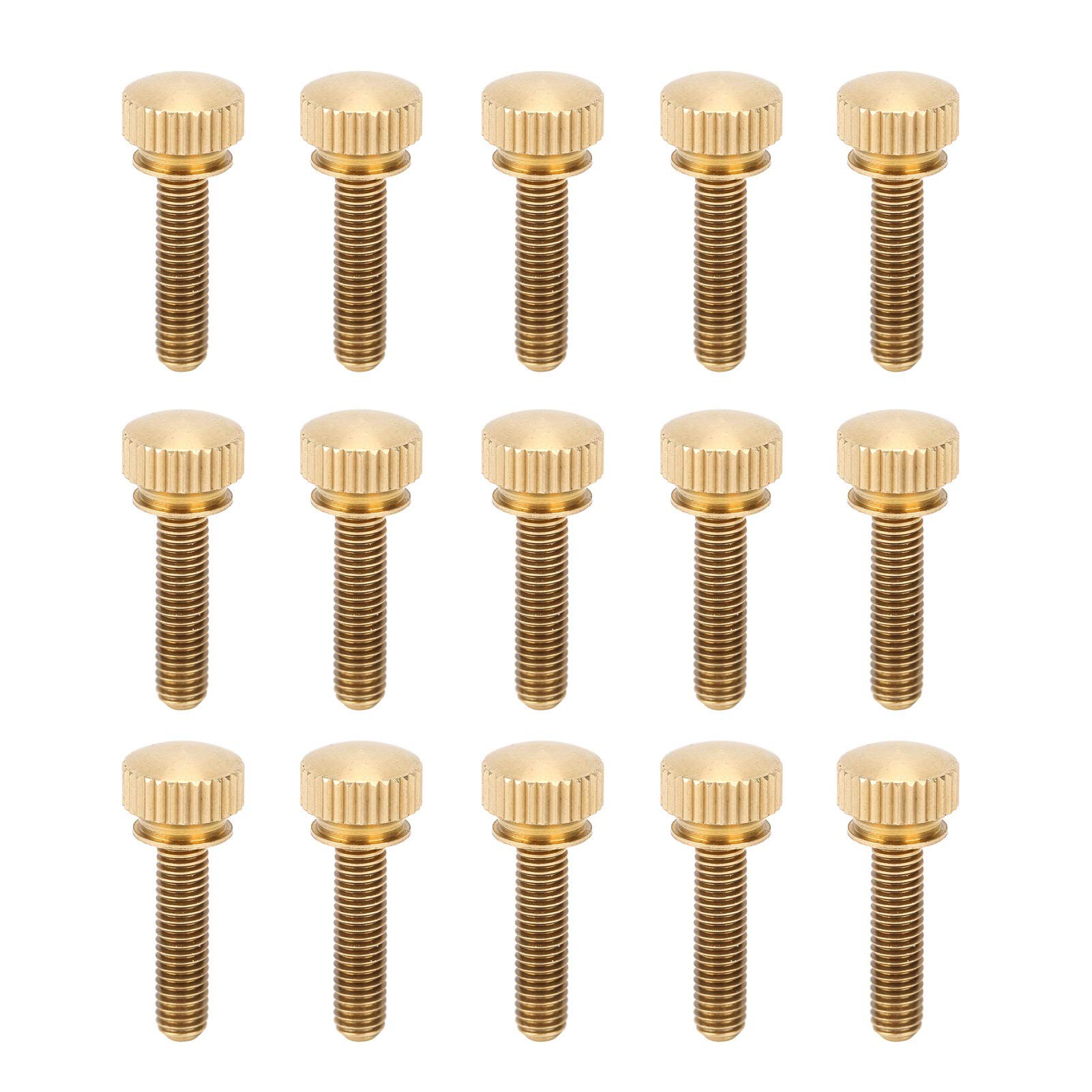 50 tornillos de pulgar planos moleteados, sujetador antideslizante de cobre puro con cabeza redonda M5, tornillo de torsión moleteado para uso industrial y de construcción con resi (M5*20mm)