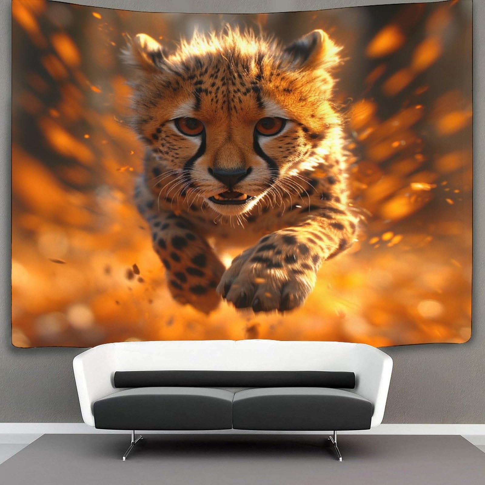 kaiyun 70cmx100cm Tapestry Cheetah Tapestries Animal 3D Printing Wall Hanging Home Decorations