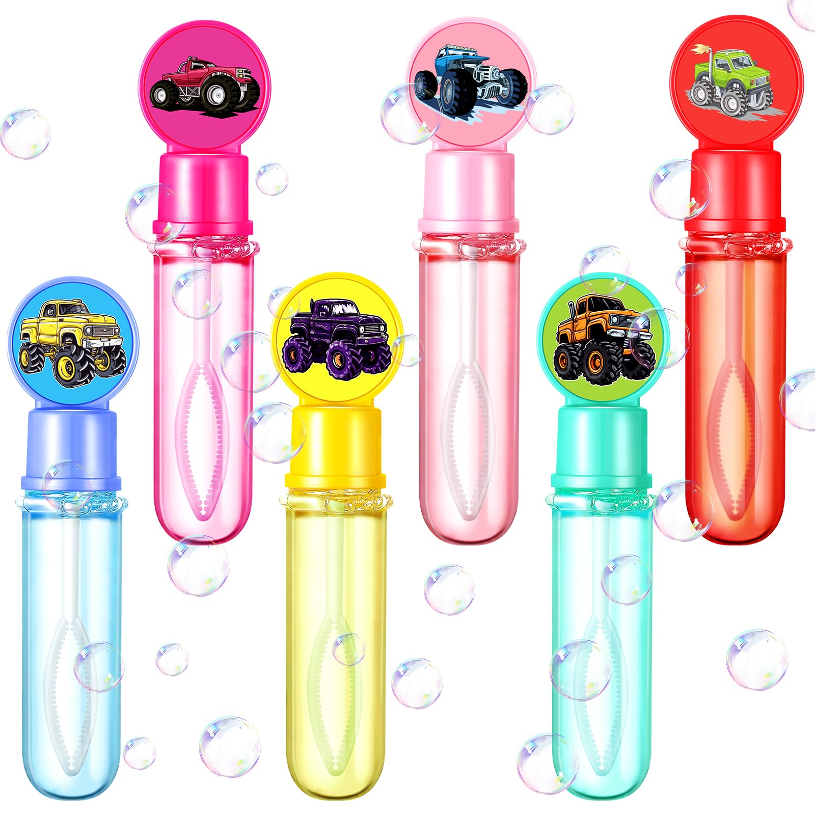Arrowbash 24 Set Monster Truck Party Favors Mini Bubble Wand Bulk for Boys Girls Monster Truck Party Favors Mini Car Bubble Wand for Class Prizes Pirate Birthday Bath Girls Boys