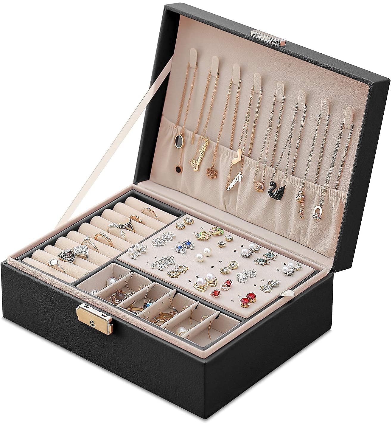 Storage Box Jewellery box Womens jewellery box PU leather jewellery box used for earrings rings bracelets jewellery boxes
