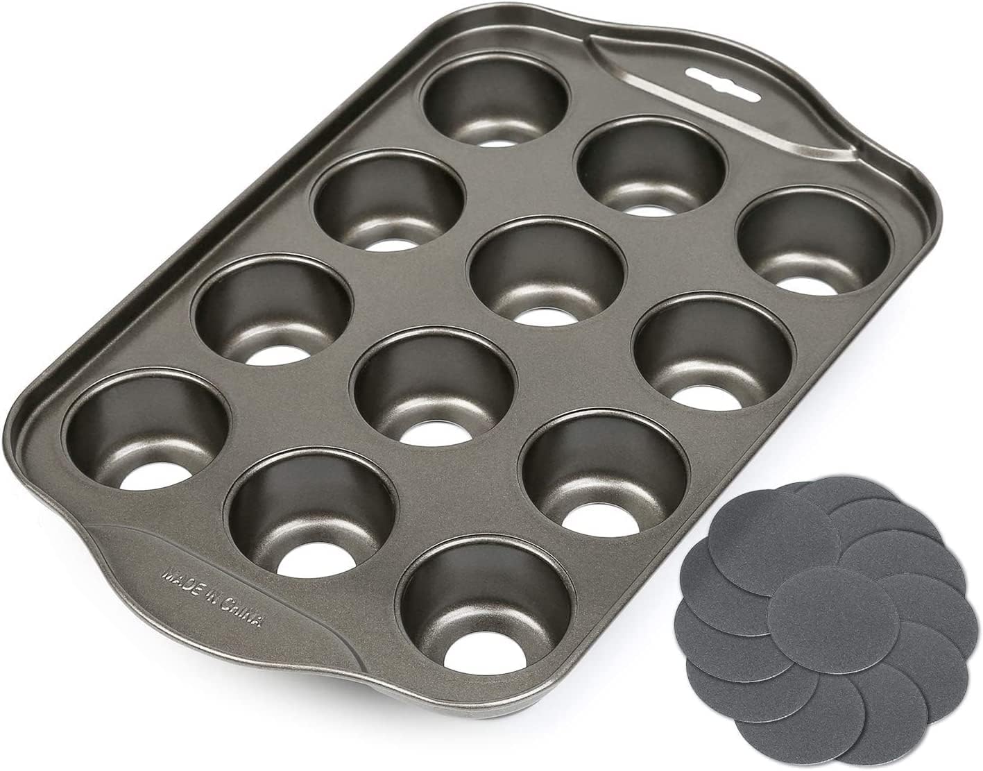 SGAONSN Muffin Pan,12 Cupcake Pan,Cheesecake Pan with Removable Bottom