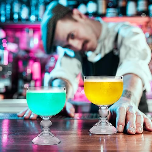 Miniatura 6 de Tanlade Paquete de 8 vasos de 21.5 onzas de Margarita Schooner a granel extra grandes en forma de garra, copas de camarón estilo copa grande para