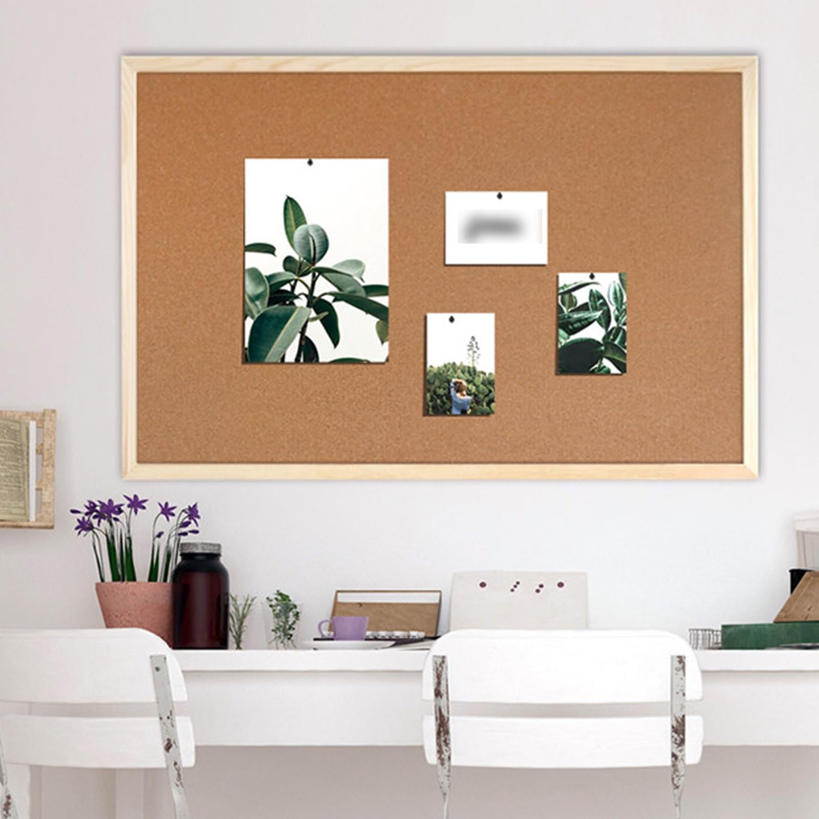 Tablica ogłoszeniowa z korka / 60 x 40 cm 1-częściowa prostokątna Idealna do domu i biura Drewniana ramka Notatka(60 * 120cm)
