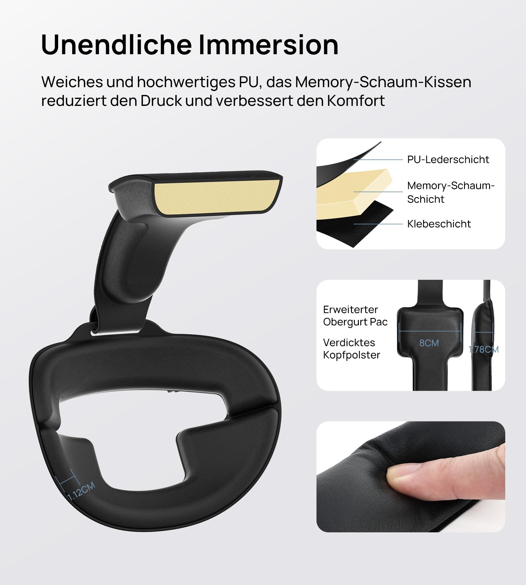 TRANSNOVO Head Strap mit 10000mAh Akku kompatibel mit Meta Quest 3/Quest 3S/Quest 2, VR Zubehör Elite Strap Ersatz für Oculus Quest 3, Verstellbares Headstrap für Komfort & Verlängerte Spielzeit