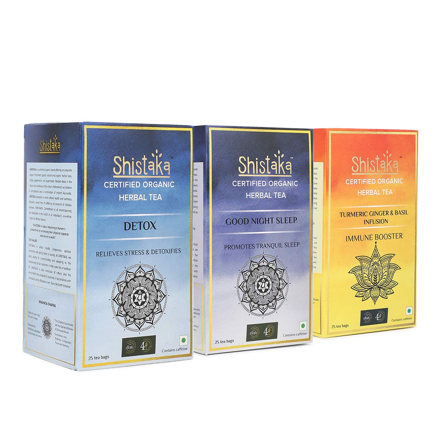 Shistaka Elixir Organic Tea for Glowing Skin,100% Natural & Detox Herbal Tea with Turmeric,Giloy, Ashwagandha,Tulsi and Mulethi, 75 Tea Bags