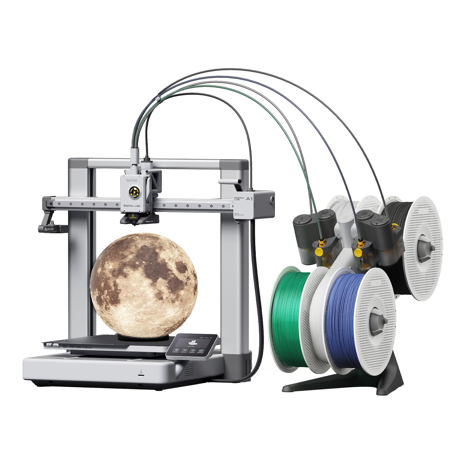 Bambu Lab A1 Combo Impresora 3D con Kit Luz LED, Alta Velocidad y Precisión | 256*256*256 mm, Plug & Play, Calibración Totalmente Automática, Impresión Multicolor Fluida, Nivel de Ruido ≤ 48 dB