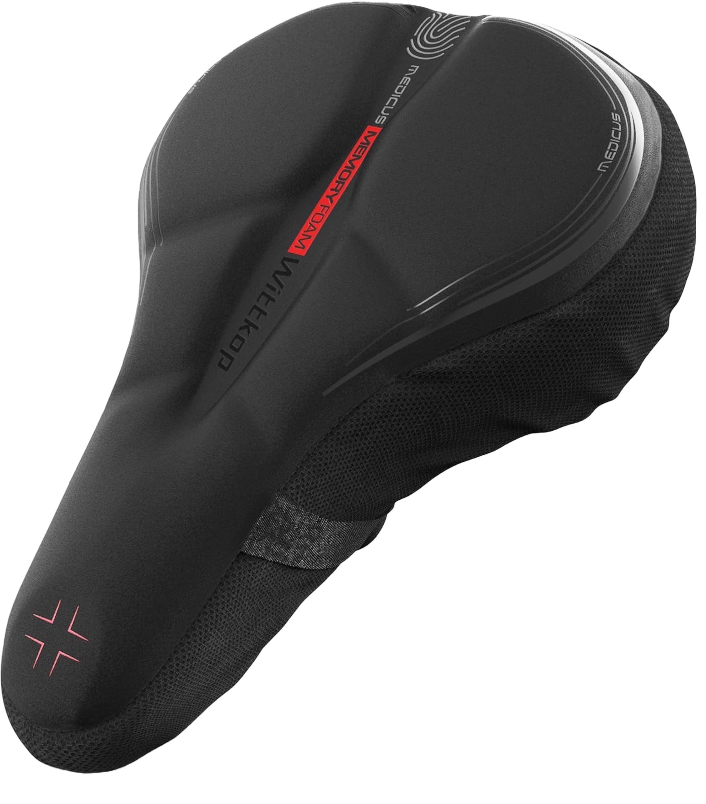 WITTKOP Bike Seat Cushion Made of Comfy Memory Foam I Bike seat Cover for Men & Women with Ergonomic 3-Zone-Concept I Bike Saddle Cover, for peleton seat cushin, Bicycle seat Cushion