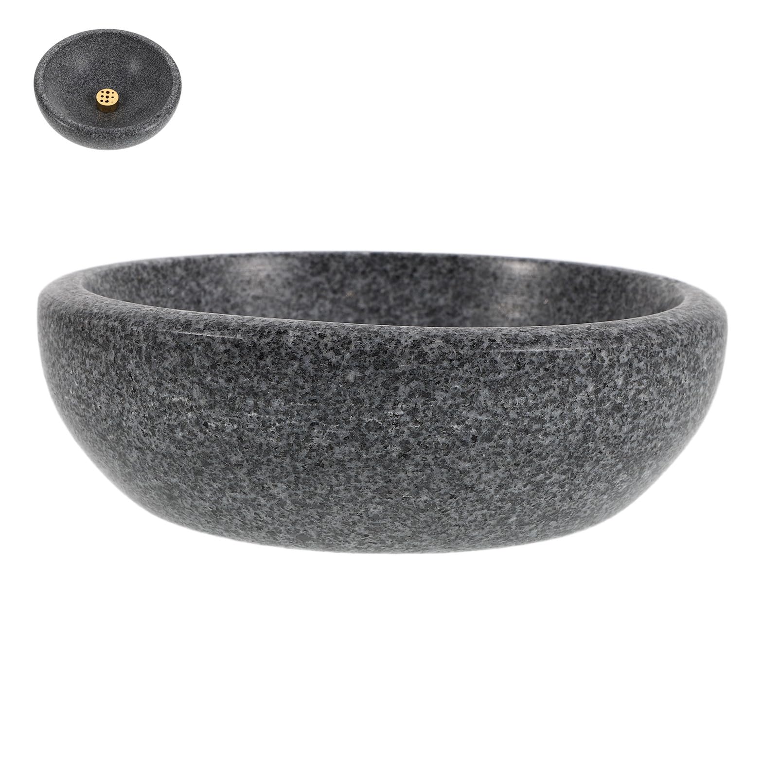 Soporte de Incienso de Mármol Natural para Hogar y Meditación, Compatible Quemadores de Incienso y Purificador de Espacios, Diseño Decorativo y Elegante en Latón
