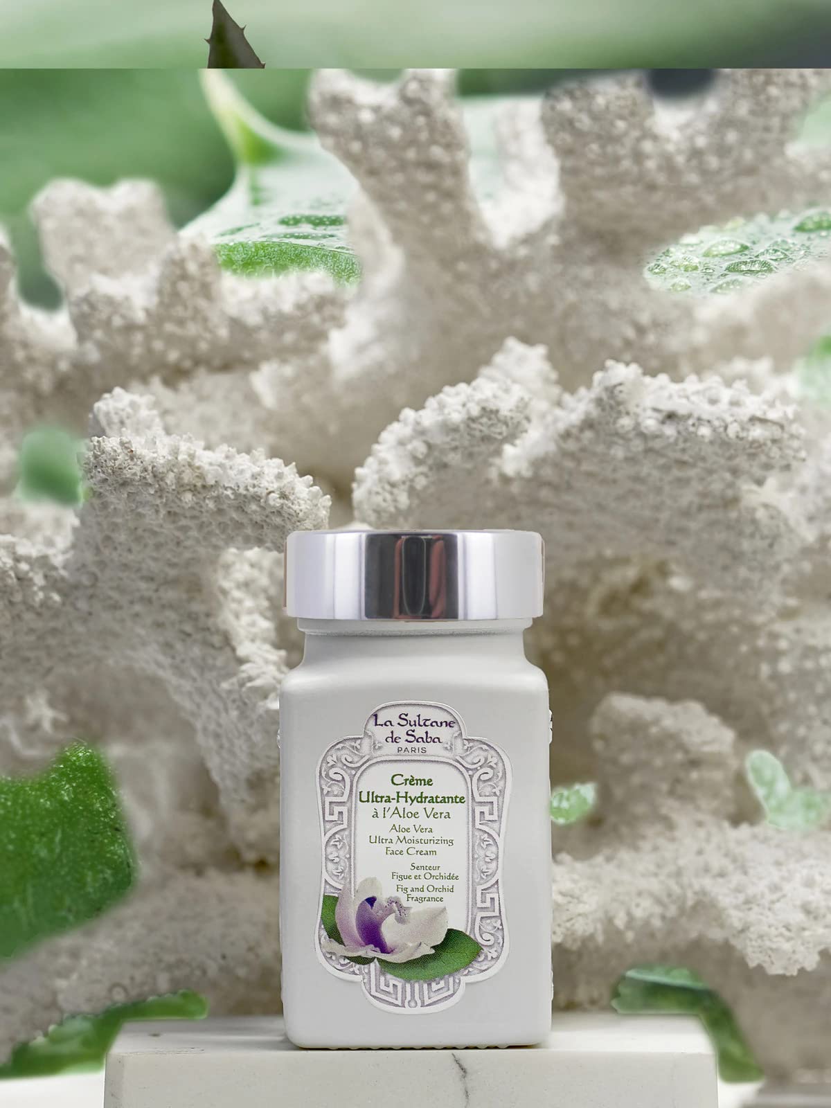 La Sultane de Saba - Crema facial hidratante con aloe vera orgánica, 100 ml