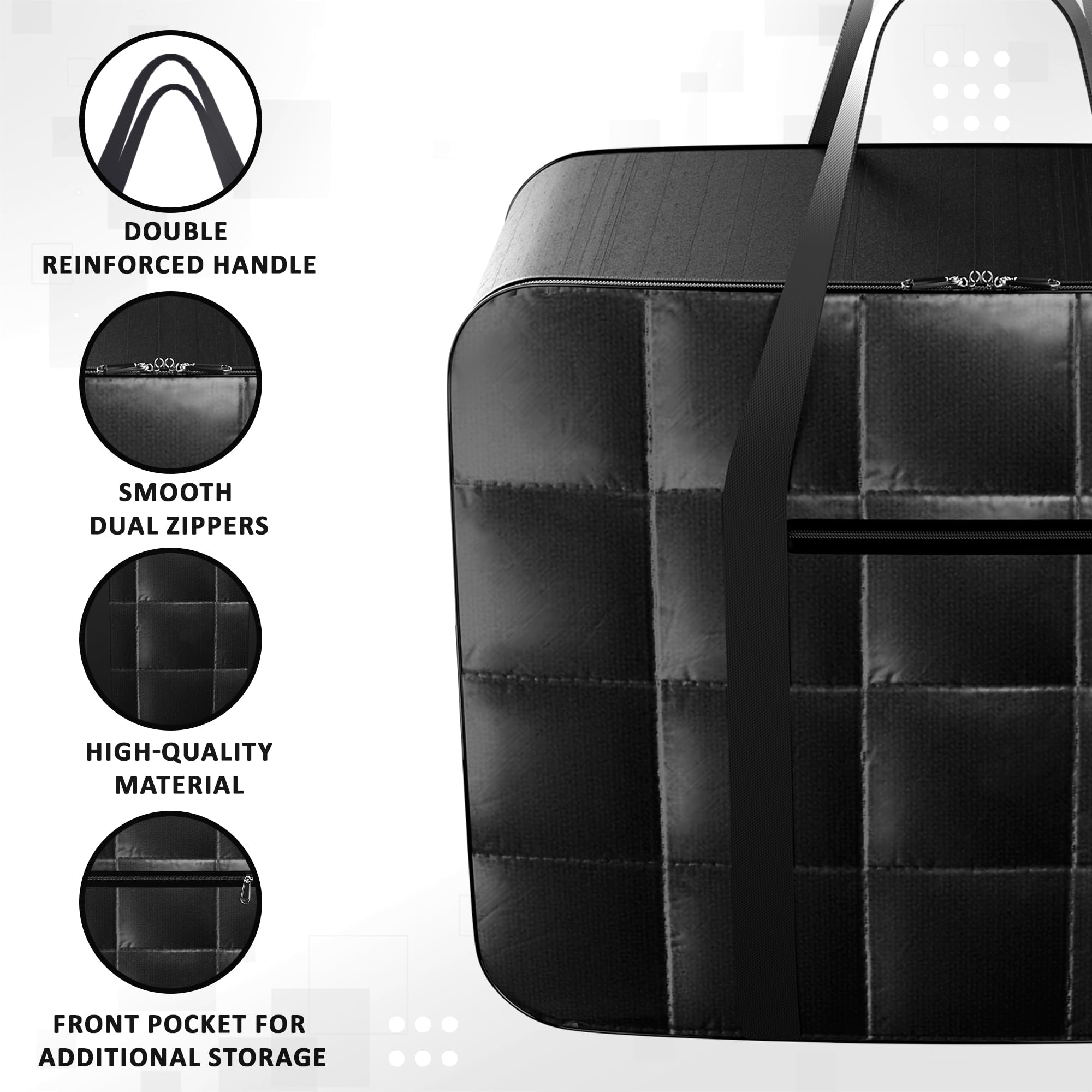 Kuber Industries Lot de 2 sacs de rangement | Sac de rangement de voyage en parachute | Sac de rangement sous le lit | Organiseur de rangement pour vêtements | Sac de couverture à fermeture éclair