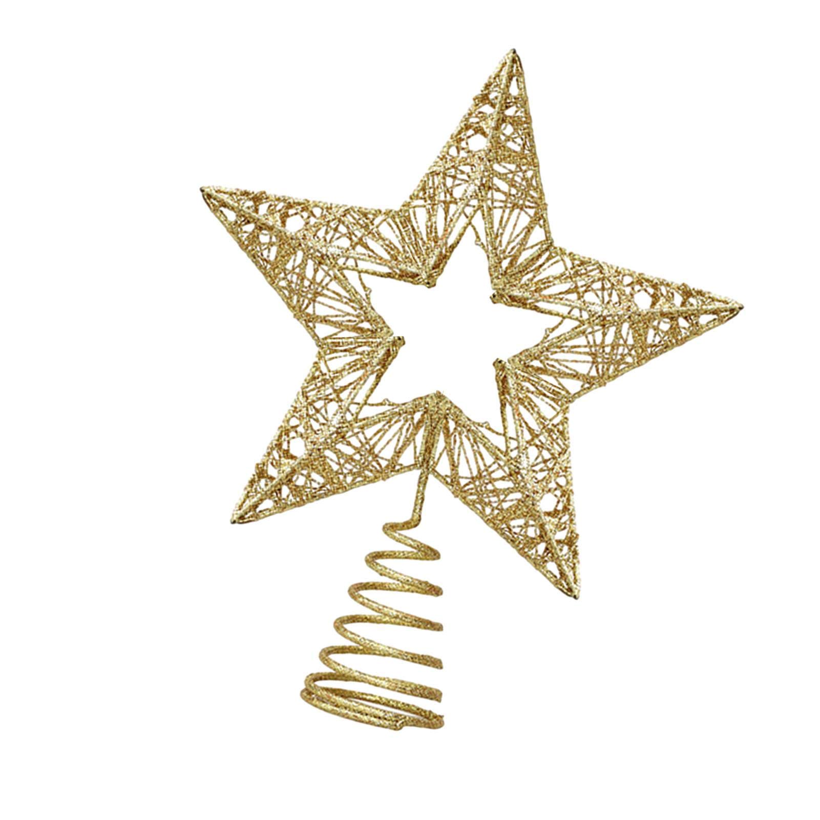 Amazon.co.jp: クリスマスツリートップスター、五芒星鉄装飾小道具中空