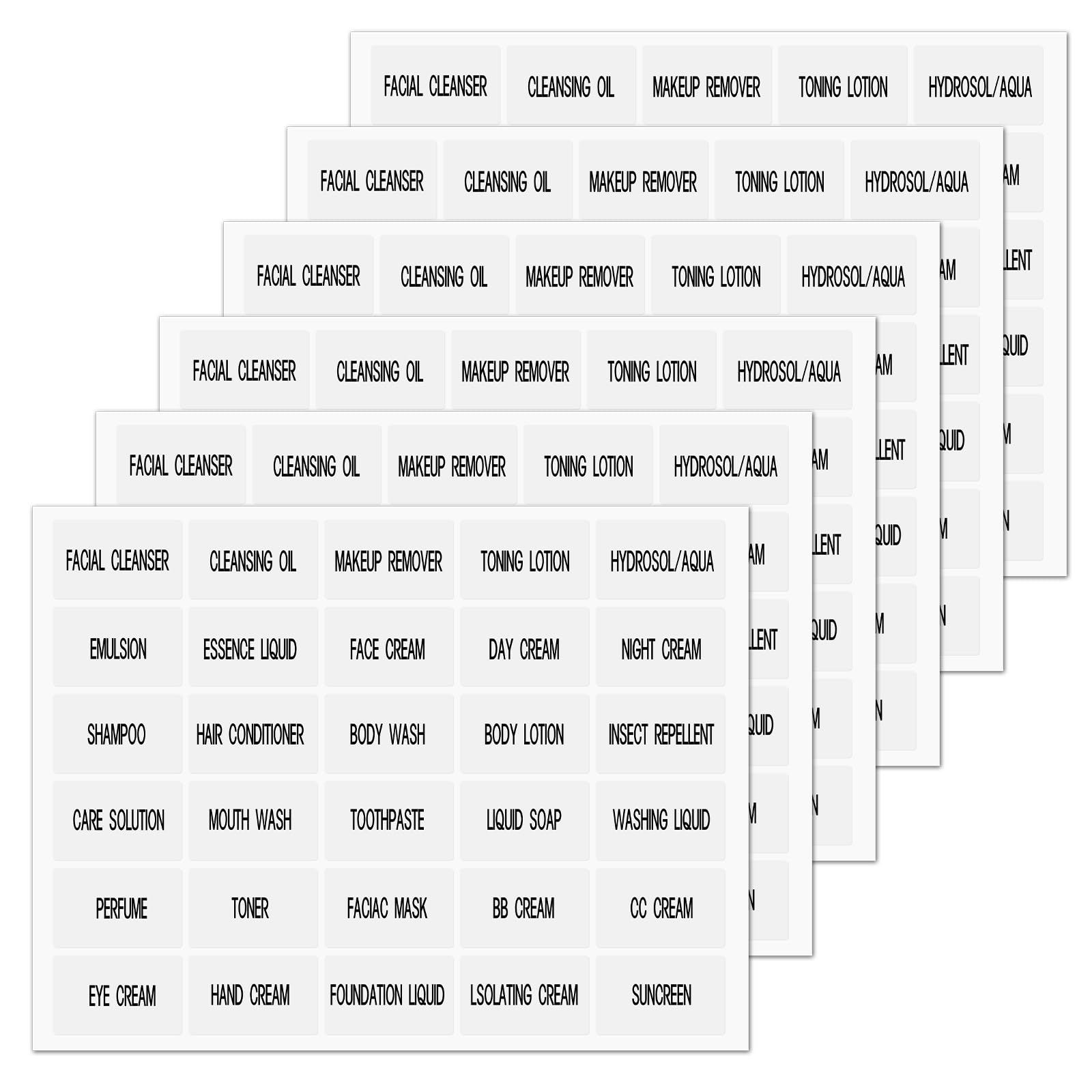 180pcs Waterproof Clear Labels for Travel Size Bottles, Cosmetic Jars, Bathroom Beauty Organization, Refillable Bottles Sticker for Lotion, Cream,