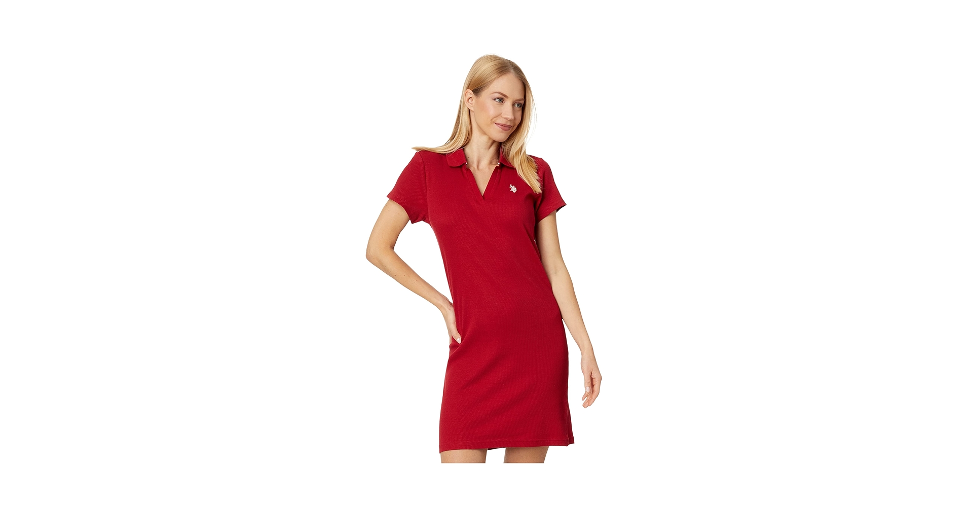 レディースウェア Sleeve Polo Dress U.S. POLO ASSN. (3008 Solid Polo Dress - Banded Cuffs