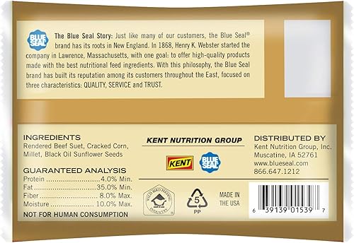 Miniatura 2 de Blue Seal Pastel de sebo de girasol | Seo de aves silvestres sin ensuciar | 11 onzas (paquete de 12)