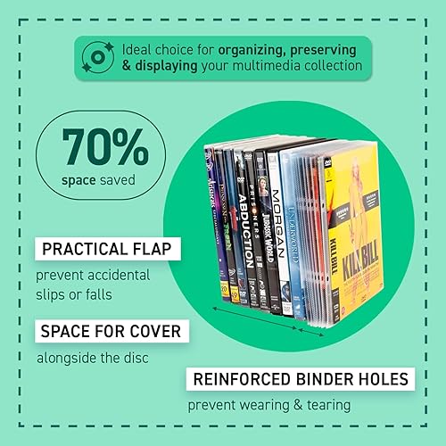 Miniatura 3 de DJOIS by Tarifold - DVD Sleeves - DVD Storage & Protection - 120 Micron Orange Peel Polypropylene - 100 Unit Capacity - Space for Cover - Closing