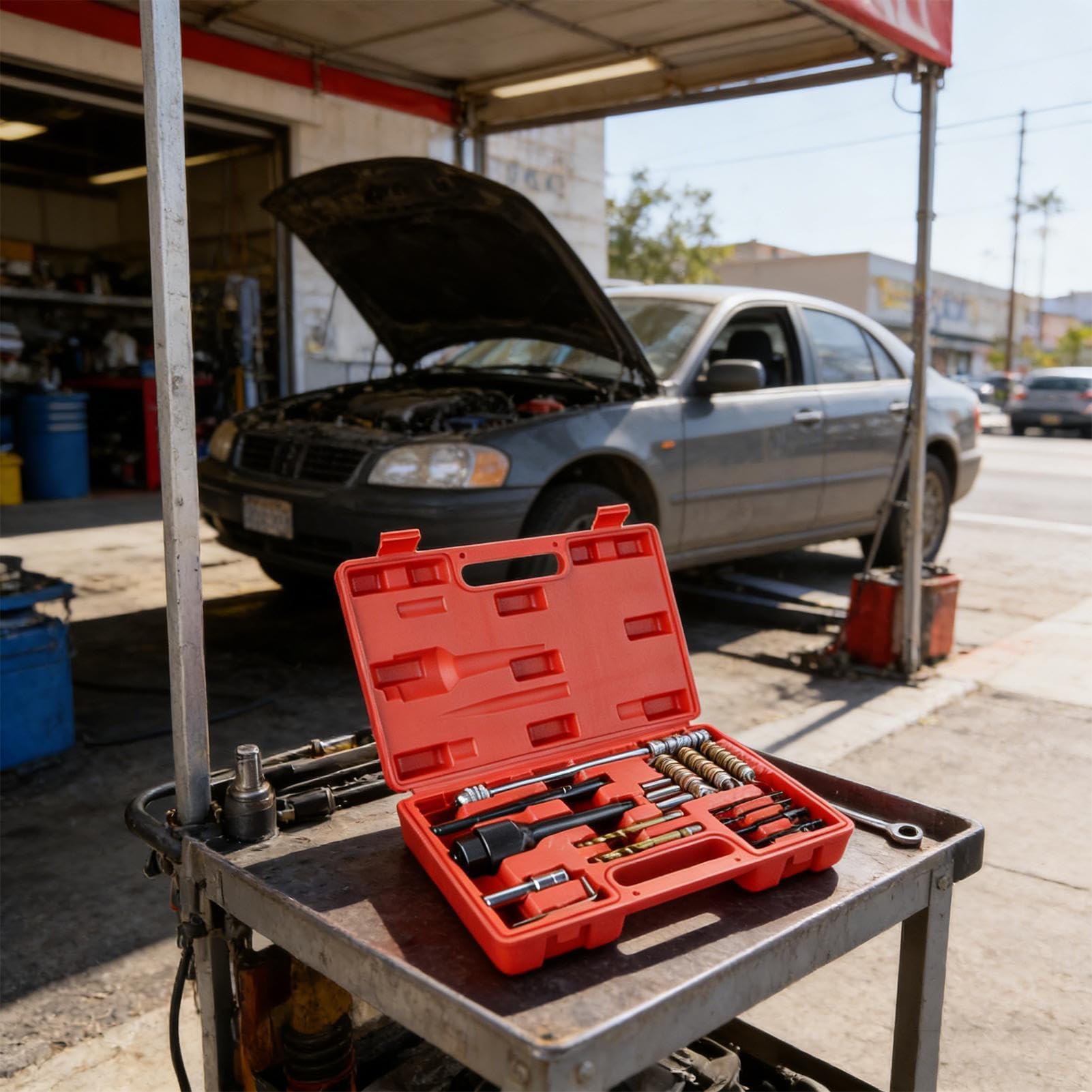 Juego de Llaves para Bujías Incluye Adaptadores M8 y M10 con Estuche de | Kit de Llaves para Reparación del Motor Para Profesionales, Mecánicos, Aficionados, Taller, Garaje