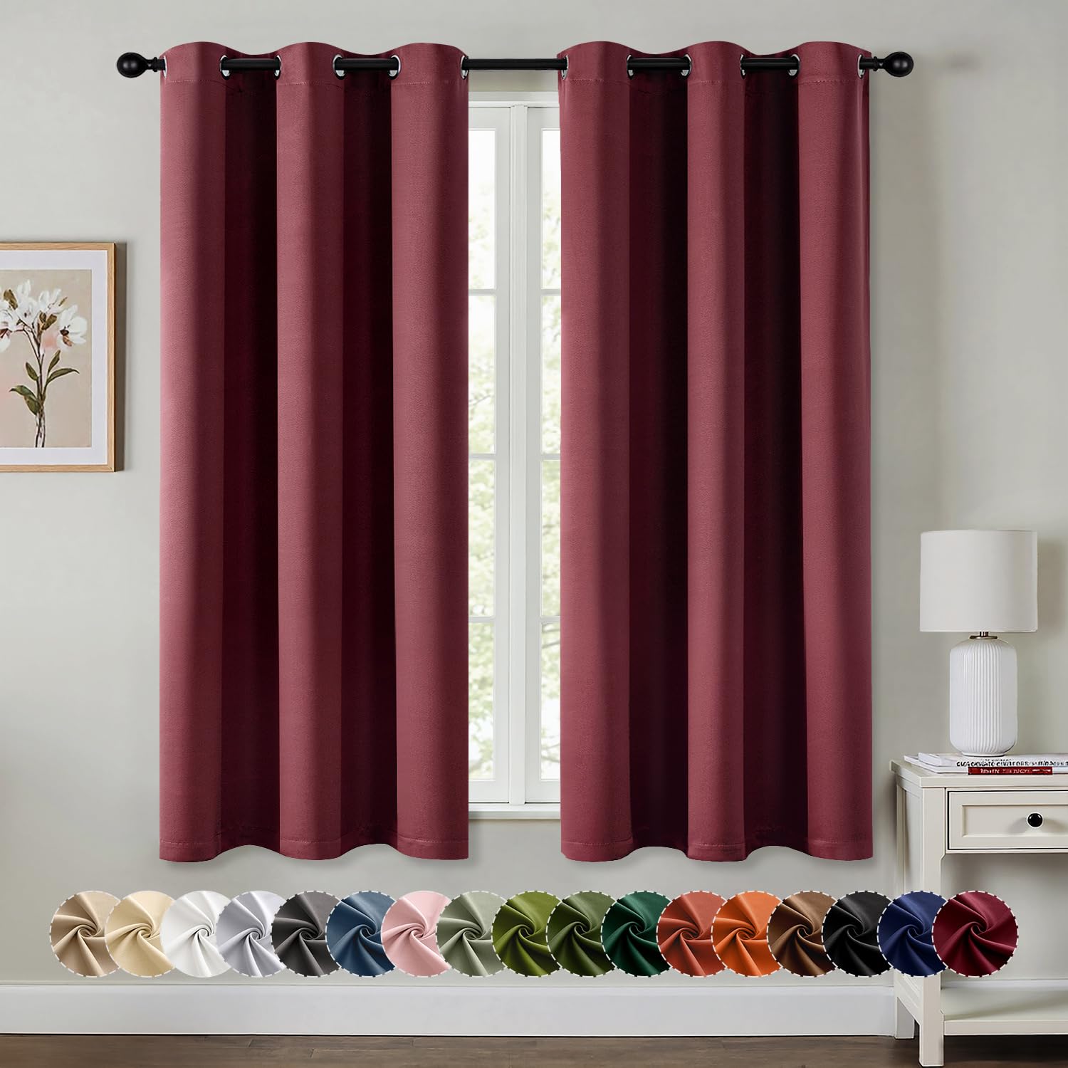 MIULEE Blackout Curtains for Bedroom Living Room 2 Panels sold price at auction in Canada