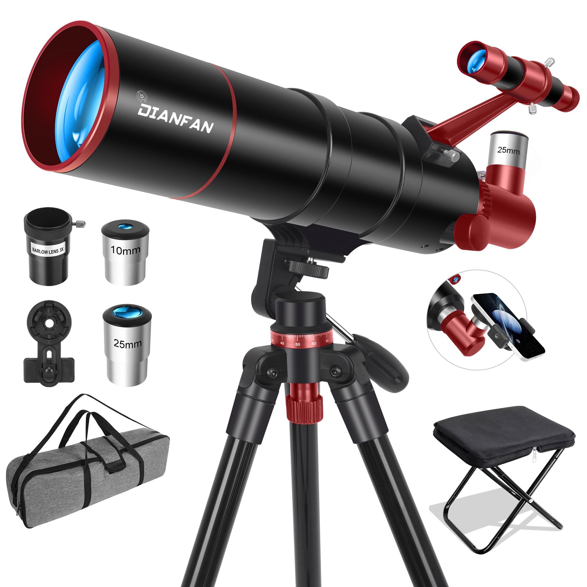telescopio professionale dianfan per astrofotografia con tripode e accessori