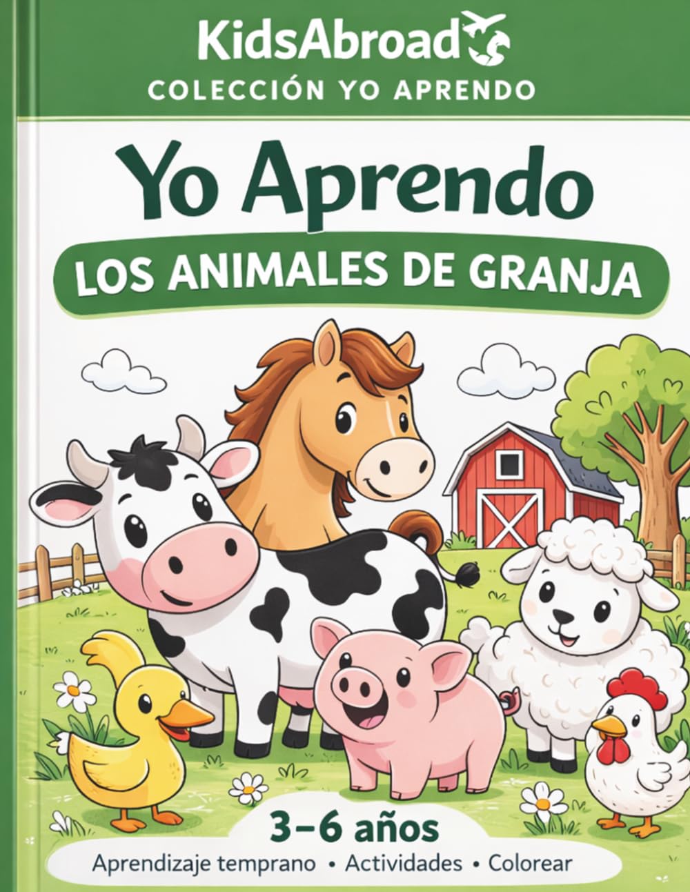 Yo Aprendo los Animales de Granja: Libro educativo para niños de 3 a 6 años | Colorear, buscar y aprender jugando