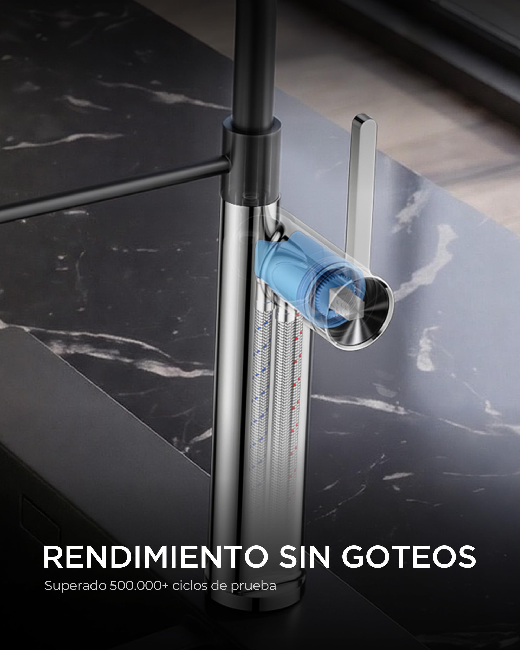 FORIOUS Grifo Cocina de cocina, Grifos Cocina Fregadero, dos modos de rociado, Grifo De Cocina Fregadero giratorio 360°, Grifo Monomando Cocina para agua fría y caliente, Cromo Pulido