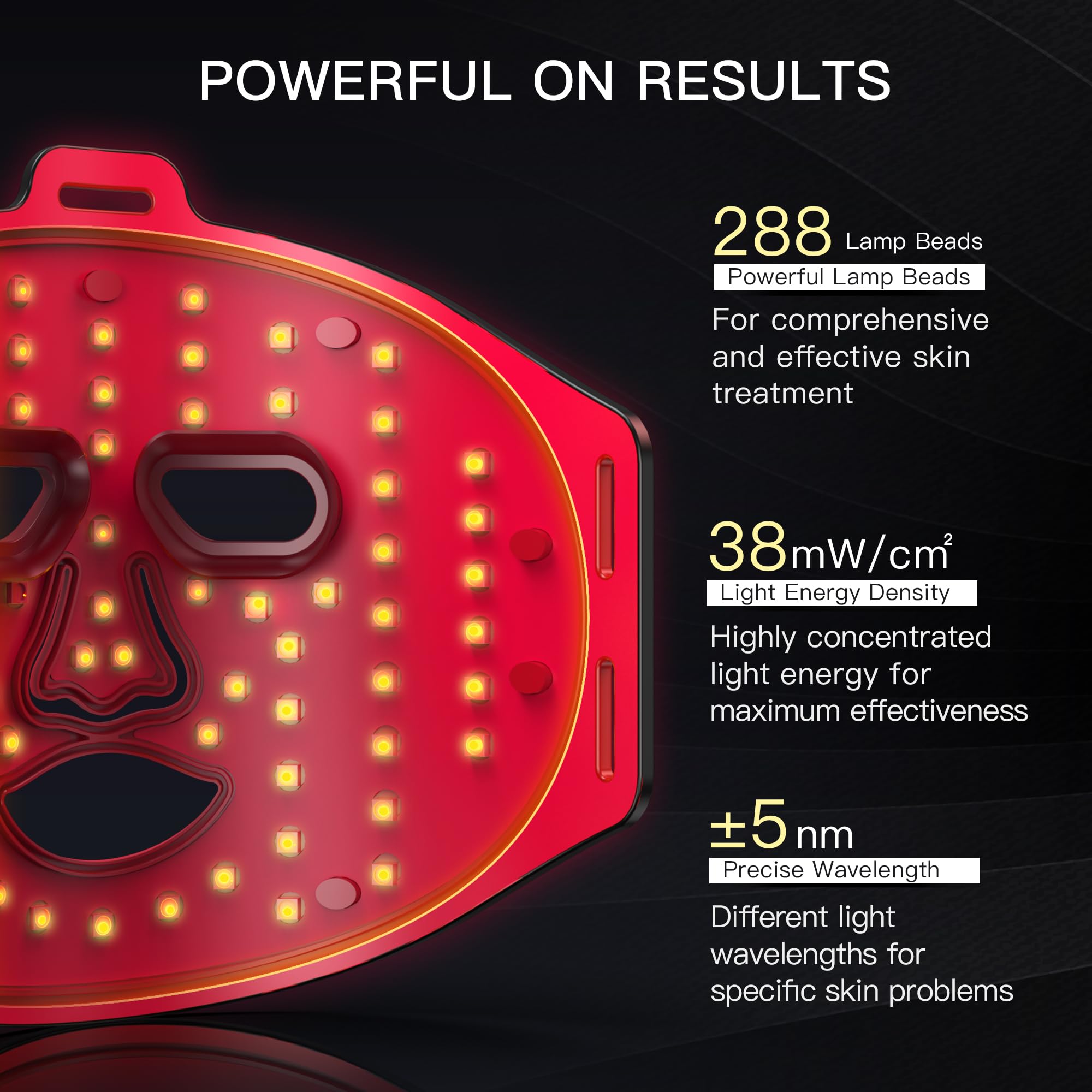 IBORRIA Maschera LED per Viso, Terapia della Luce con 3 Colori nel Vicino Infrarosso, LED Face Mask con Silicone Flessibile, Terapia con Luce Rossa a Casa per Tutti i Tipi di Pelle (Nero Classico)