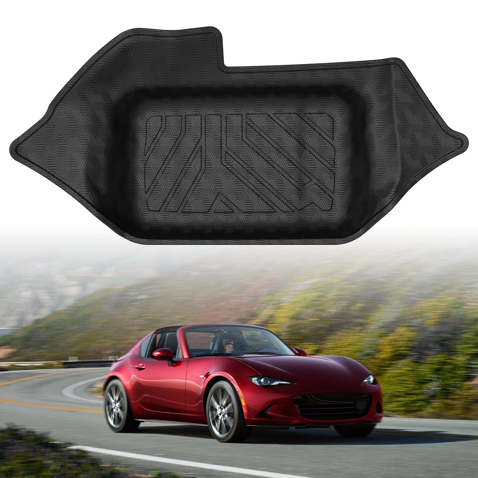 Mixsuper Cargo Liner for Mazda MX-5 MX5 Miata 2016-2025, Trunk Mat for MX5 Miata Accessories Cargo Mat Rear Trunk Liner Black