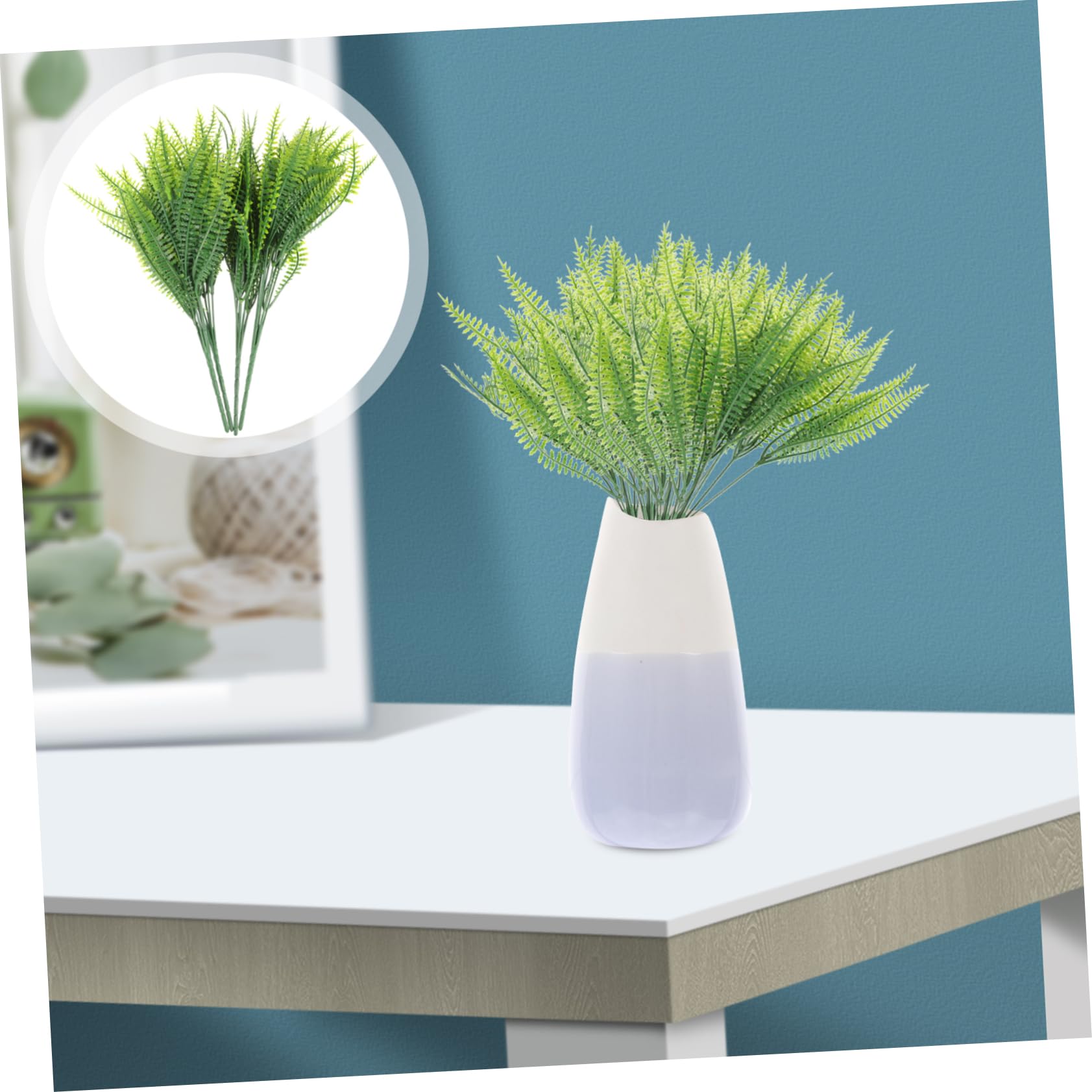 Alipis 2 Sätze Simulierte Persische Blätter Künstliche Pflanzen Im Freien Gefälscht Girlanden Glyzinien Künstliche Blumen Dekorationen Hochzeit Grün Kunstpflanze Plastik Green 4 Stück * 2