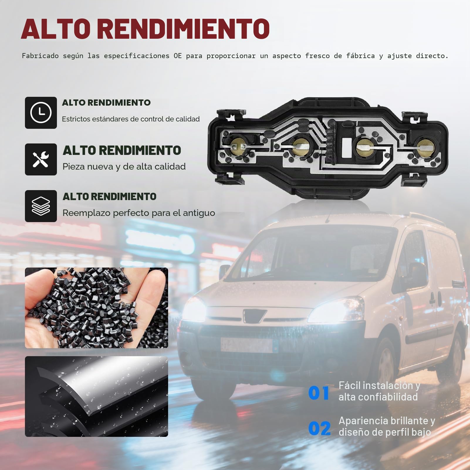 KASturbo 2 soportes para bombilla de luz trasera para Partner 1996-2015, Berlingo 1996-2011, sustituye a 634679 6346.79