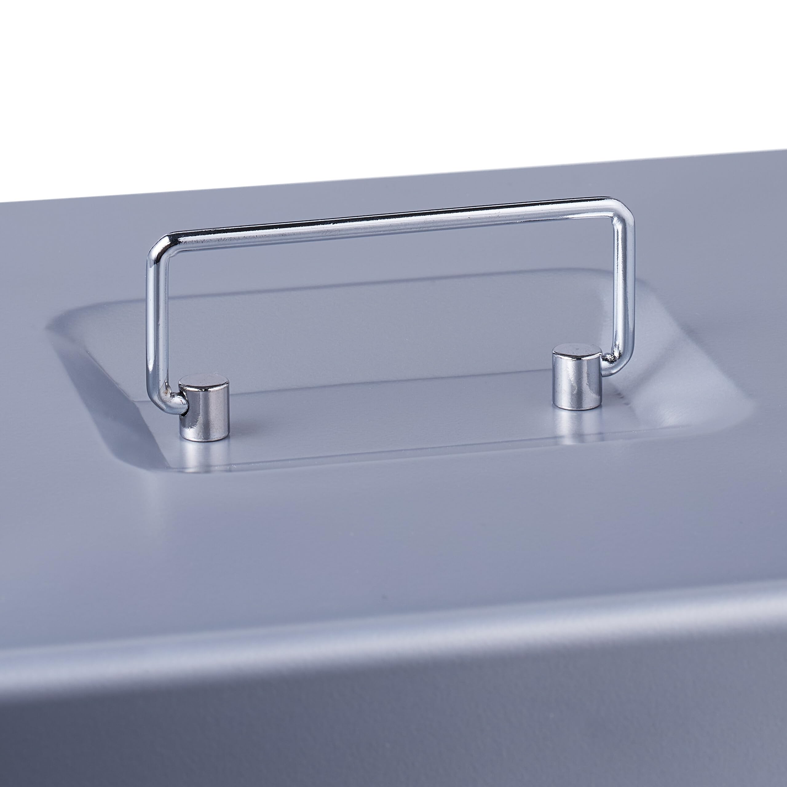 Relaxdays Caja Dinero, Combinación 3 Números, Bandeja para Monedas y 4 Espacios para Billetes, Efectivo, Plateado
