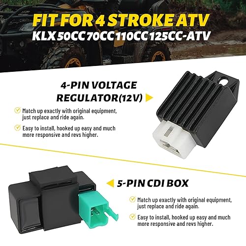 Miniatura 5 de Kit completo de arnés de cableado CDI de bobina de estator de electricidad  Endxedo Kit completo de arnés de cableado para ATV KLX de 4 tiempos, 50