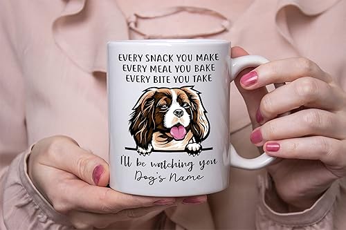 Miniatura 3 de Personalized Cavalier King Charles Spaniel Coffee Mug, Every Snack You Make I'll Be Watching You, Customized Dog Mugs for Mom Dad, Gifts for Dog