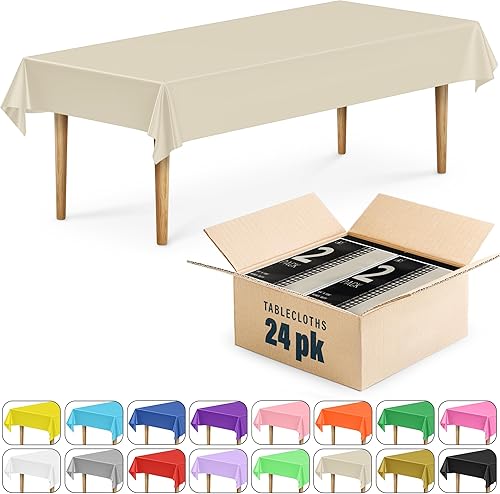 Miniatura 3 de DecorRack Paquete de 24 manteles rectangulares, de plástico sin BPA, 54 x 108 pulgadas, manteles para mesa de comedor, fiestas, pícnic, campamento y