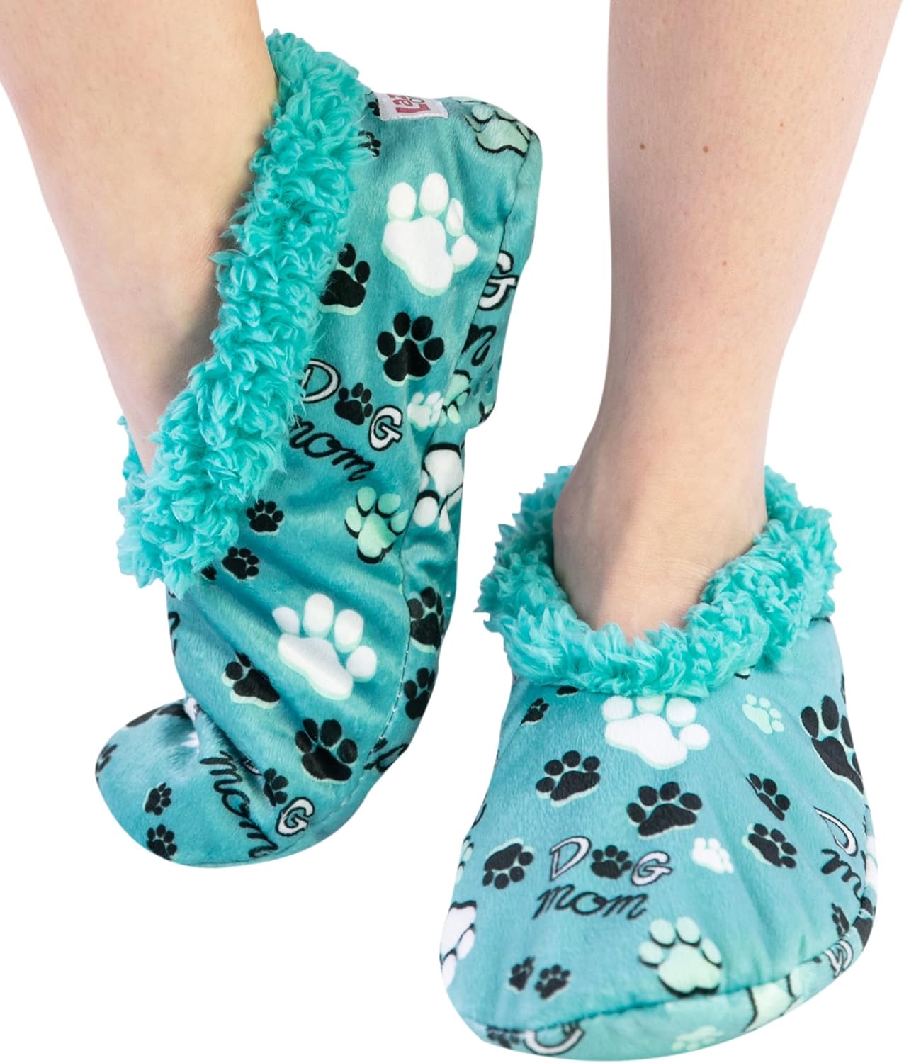 Lazy One Fuzzy Feet Slipper Socks for Women, Cute Fleece-Lined House Slippers, Cute Dog & Cat Design - Image 2