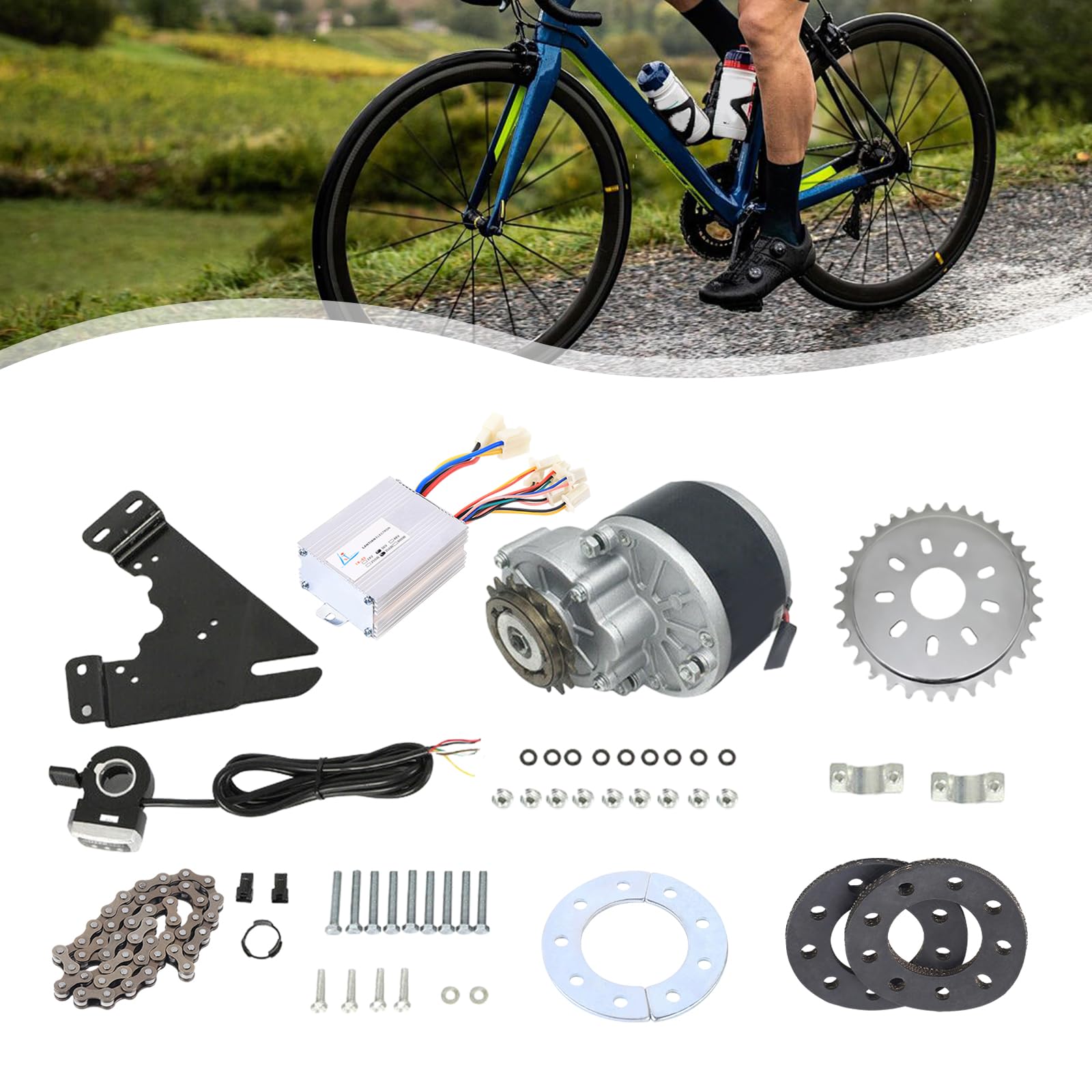 rennrad e bike nachrüsten DSYOGX Elektrofahrrad Umbausatz Bürstenmotor DIY E-Bike Conversion Kit DC 36V für Fahrräder Gedacht, die einen Nabendurchmesser von Weniger als 36mm Colour:Black [BB] Fahrradsitz Solid Snake | The